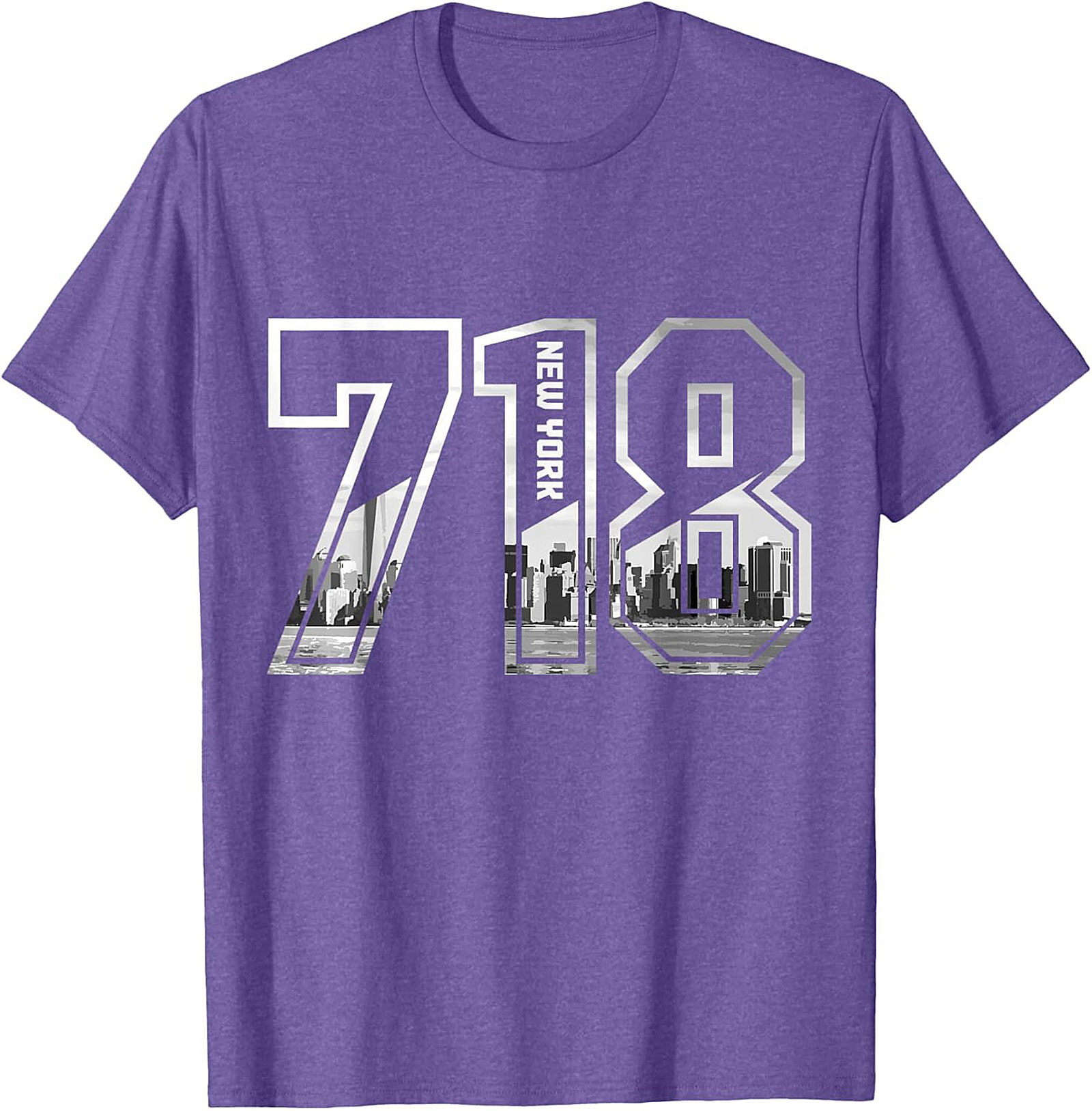 718 New York Skyline T-Shirt NYC Area Code Graphic Tee