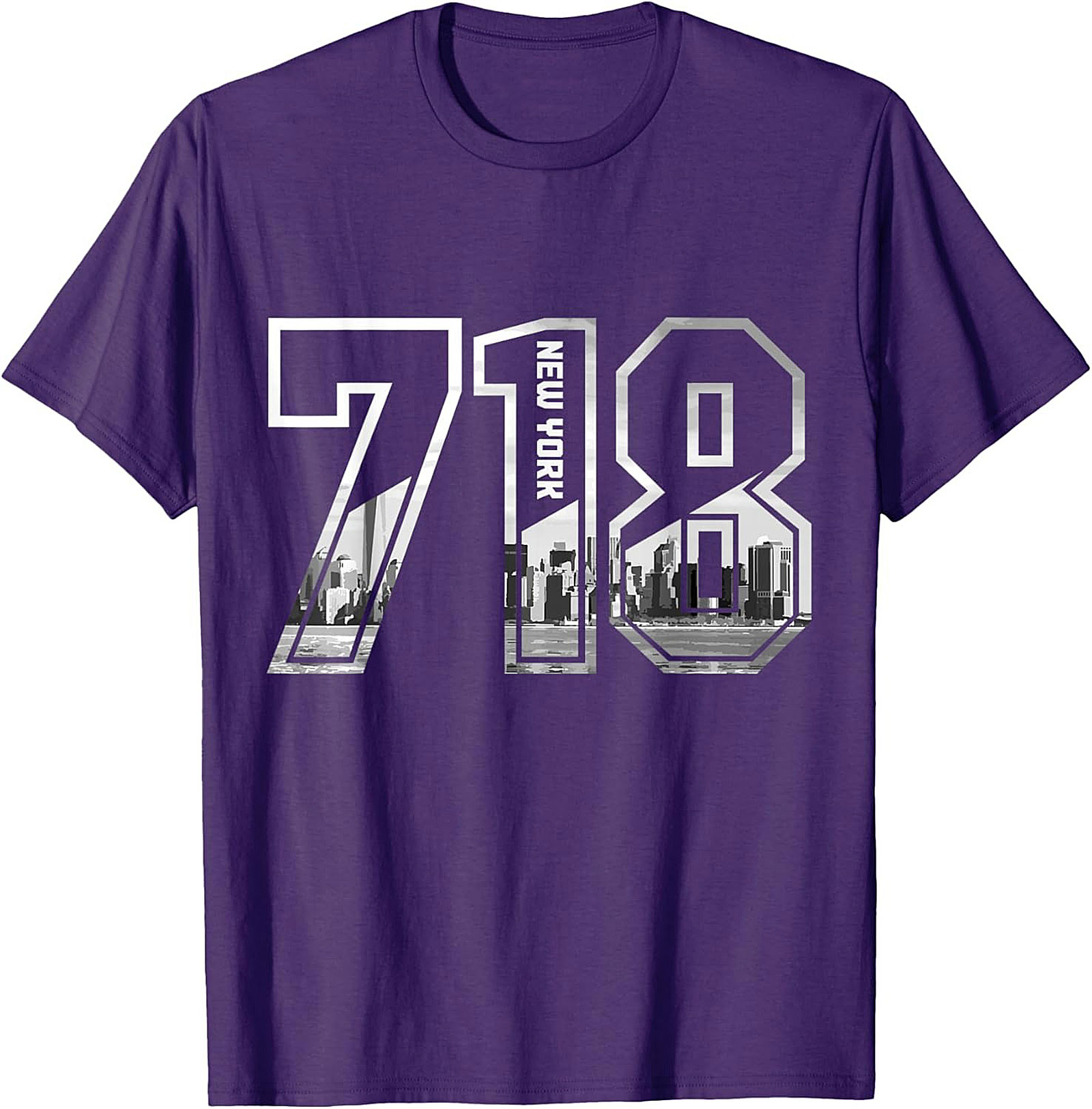 718 New York Skyline T-Shirt NYC Area Code Graphic Tee