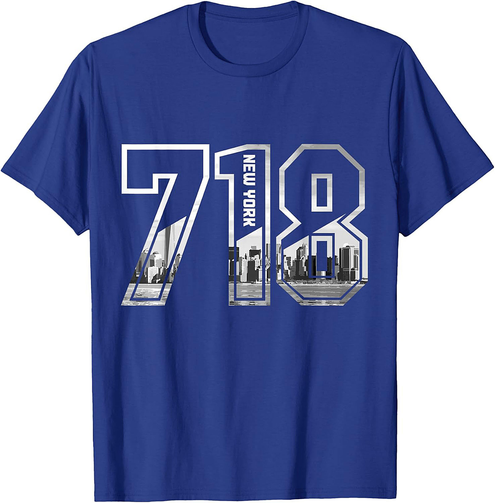 718 New York Skyline T-Shirt NYC Area Code Graphic Tee