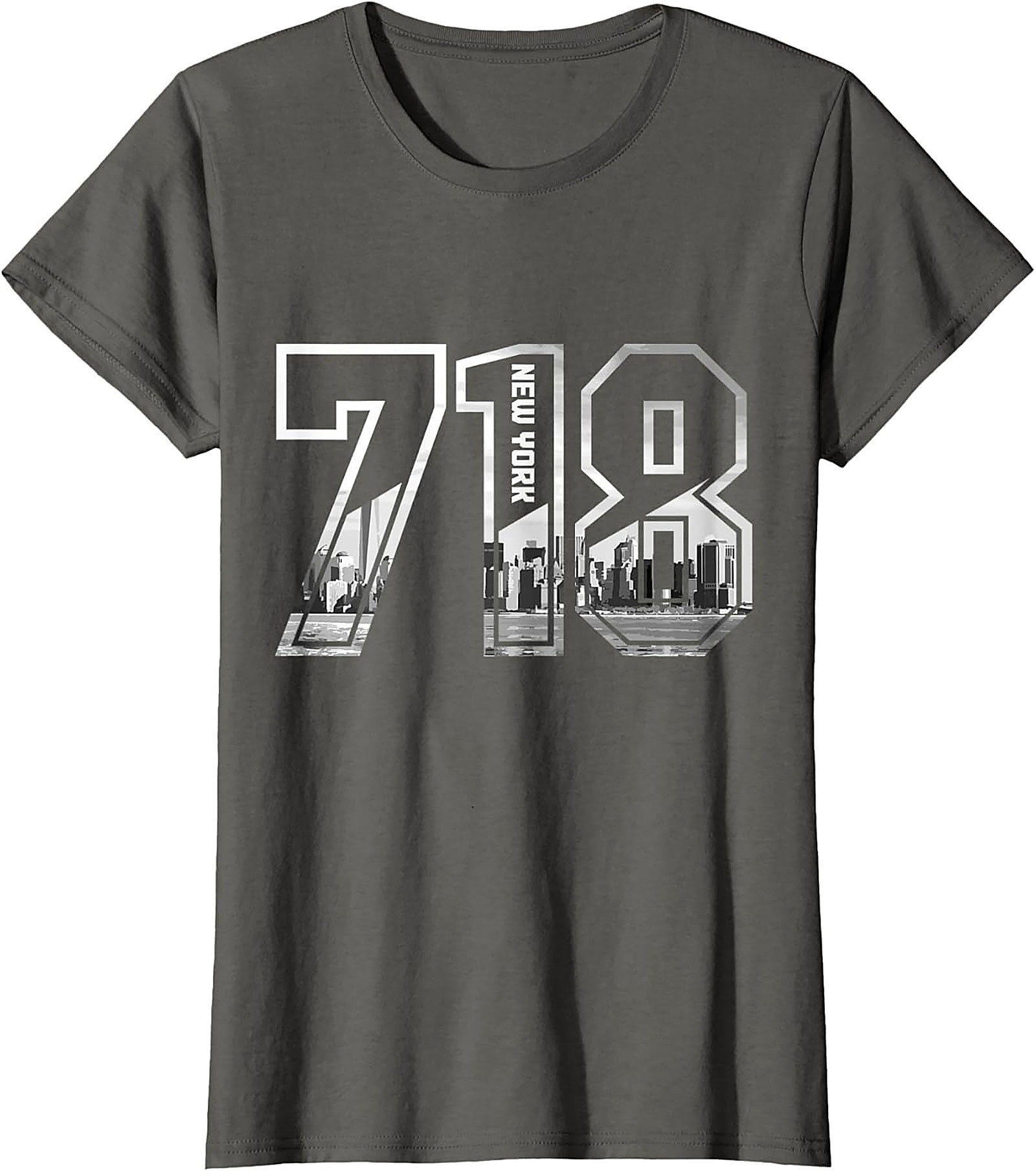 718 New York Skyline T-Shirt NYC Area Code Graphic Tee
