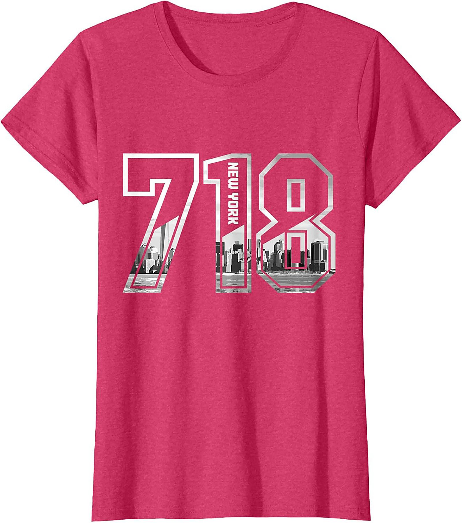 718 New York Skyline T-Shirt NYC Area Code Graphic Tee