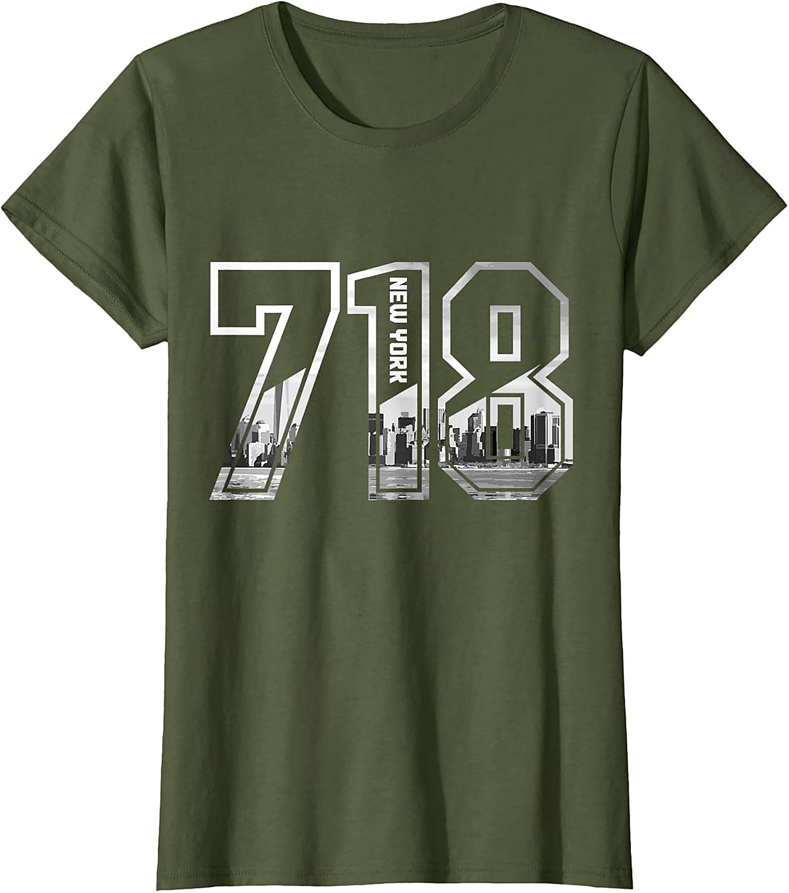 718 New York Skyline T-Shirt NYC Area Code Graphic Tee