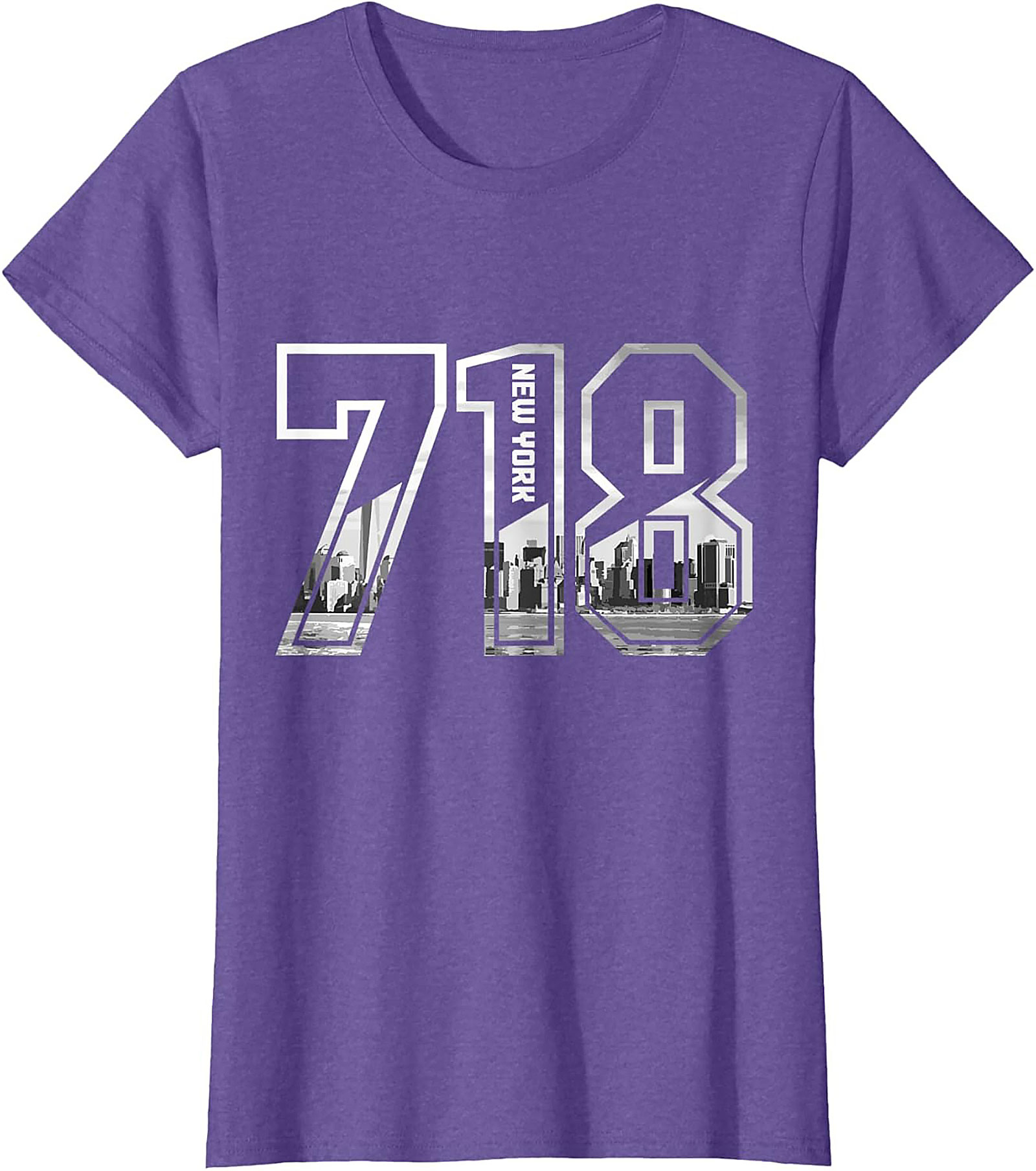 718 New York Skyline T-Shirt NYC Area Code Graphic Tee