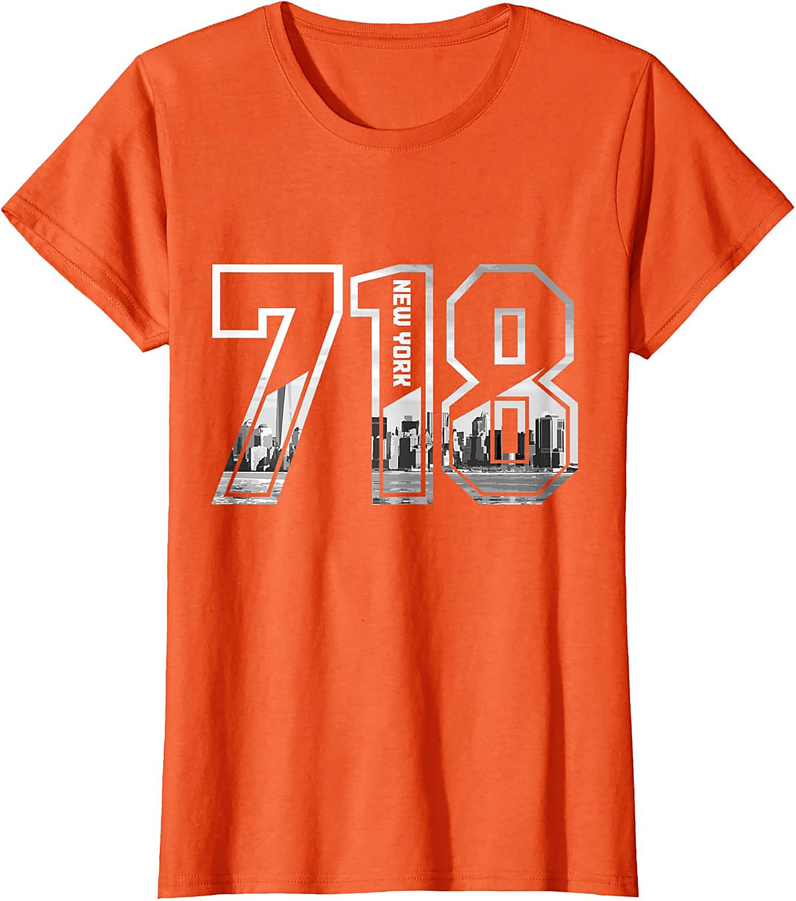 718 New York Skyline T-Shirt NYC Area Code Graphic Tee