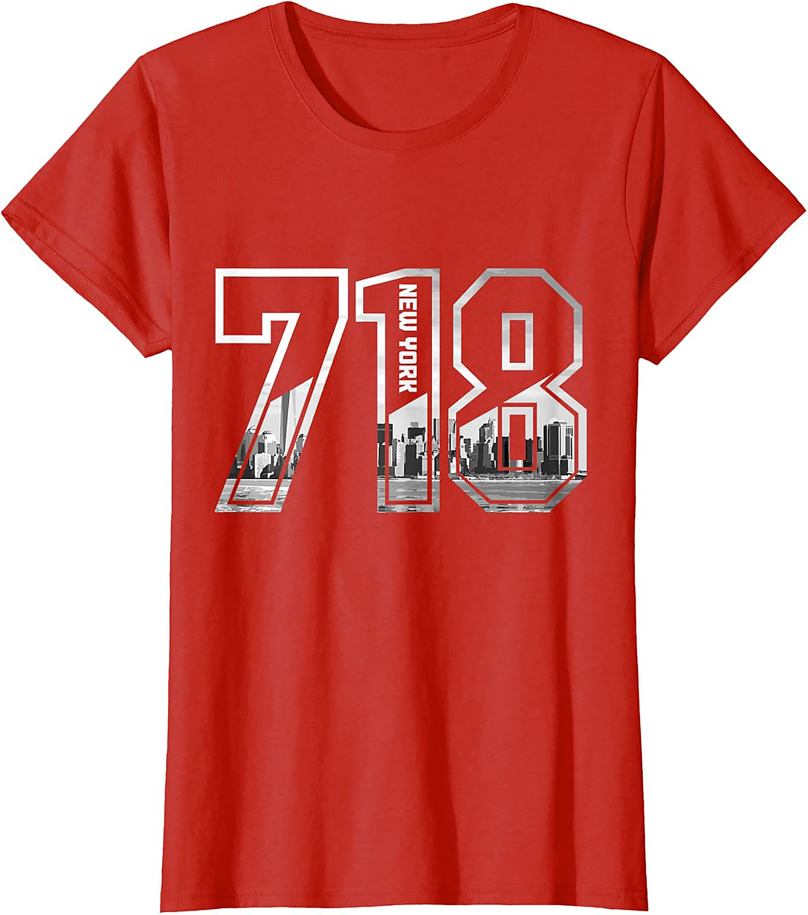 718 New York Skyline T-Shirt NYC Area Code Graphic Tee