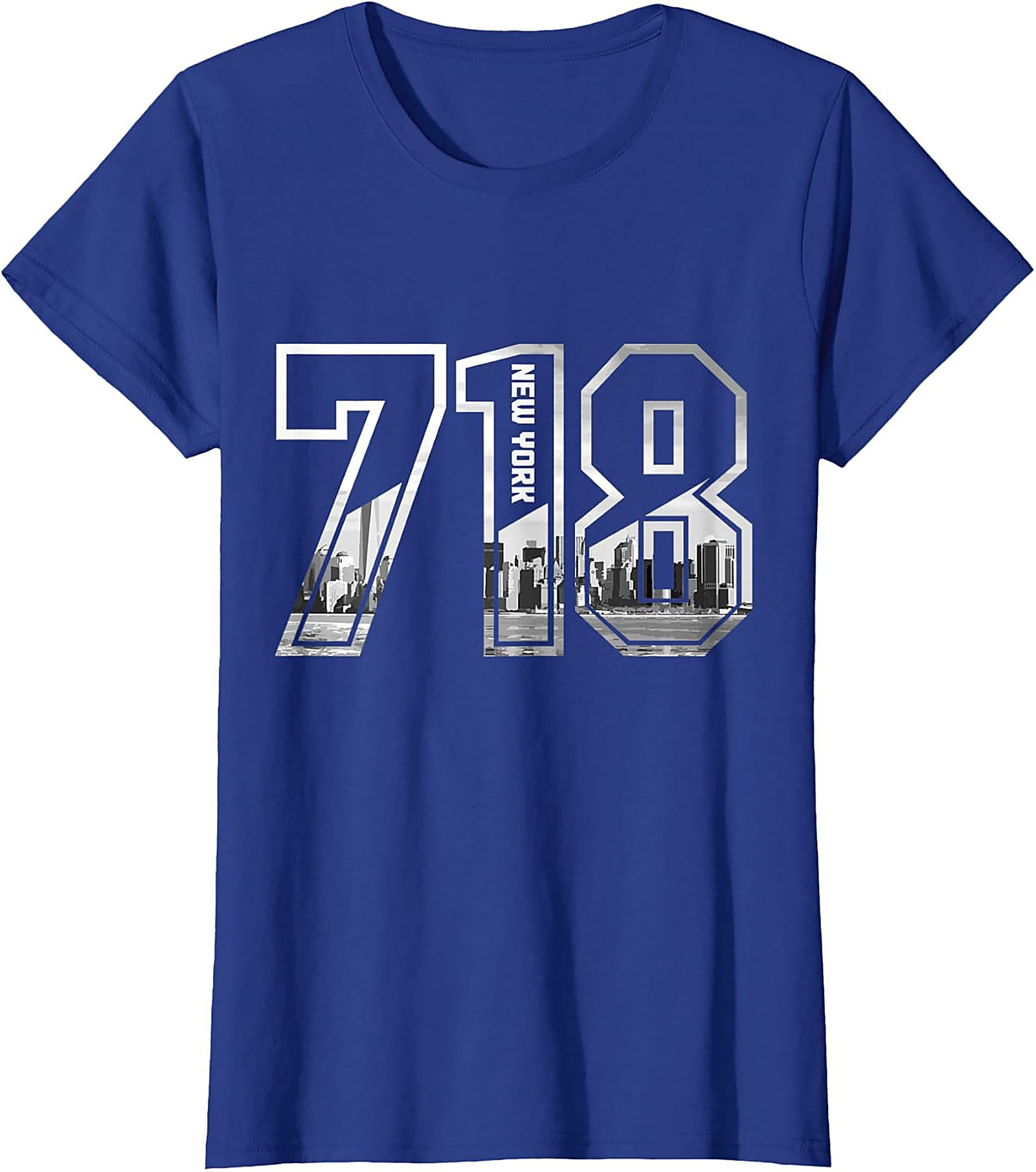 718 New York Skyline T-Shirt NYC Area Code Graphic Tee
