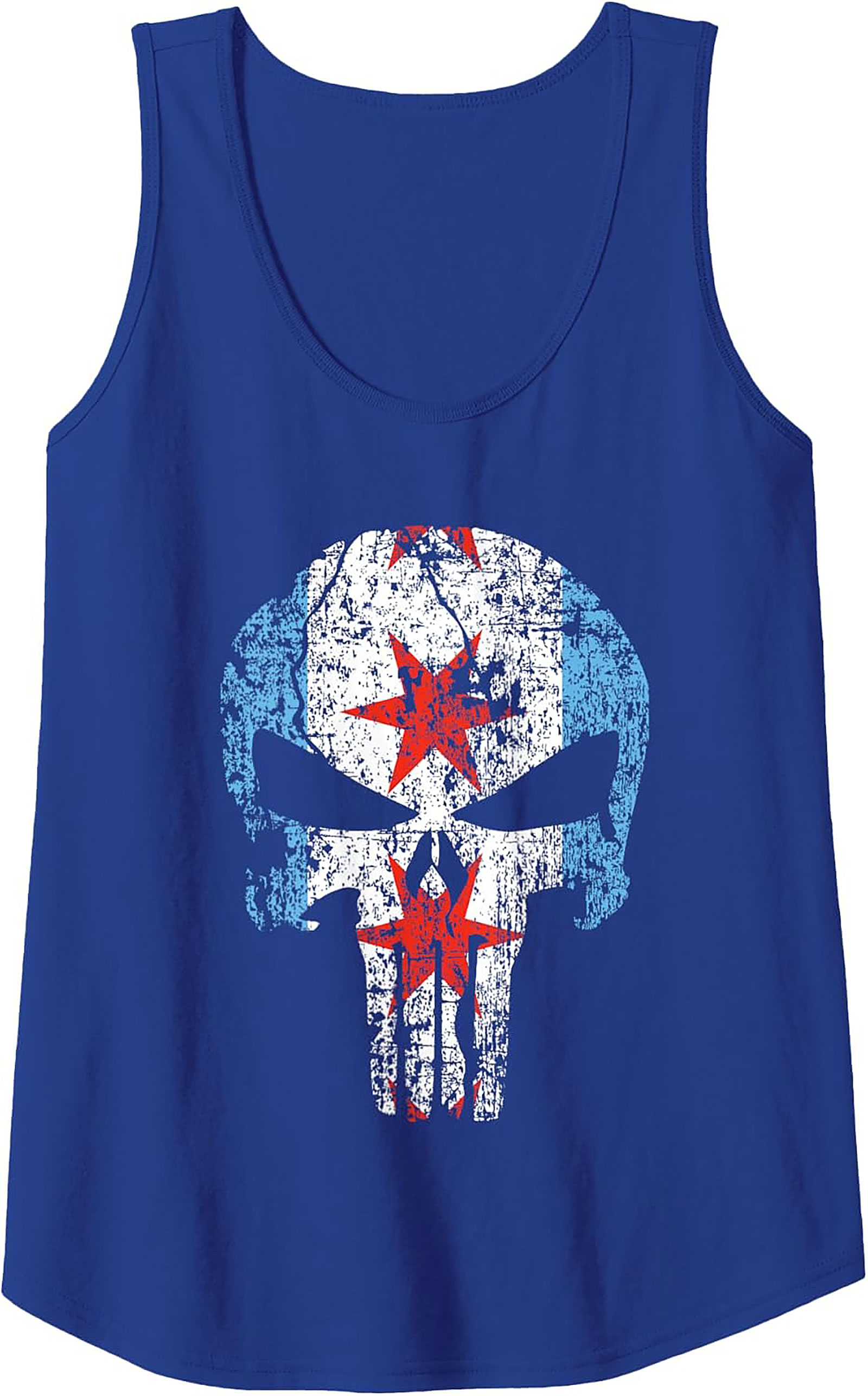 Chicago Punisher Tank Top Distressed City Flag Graphic