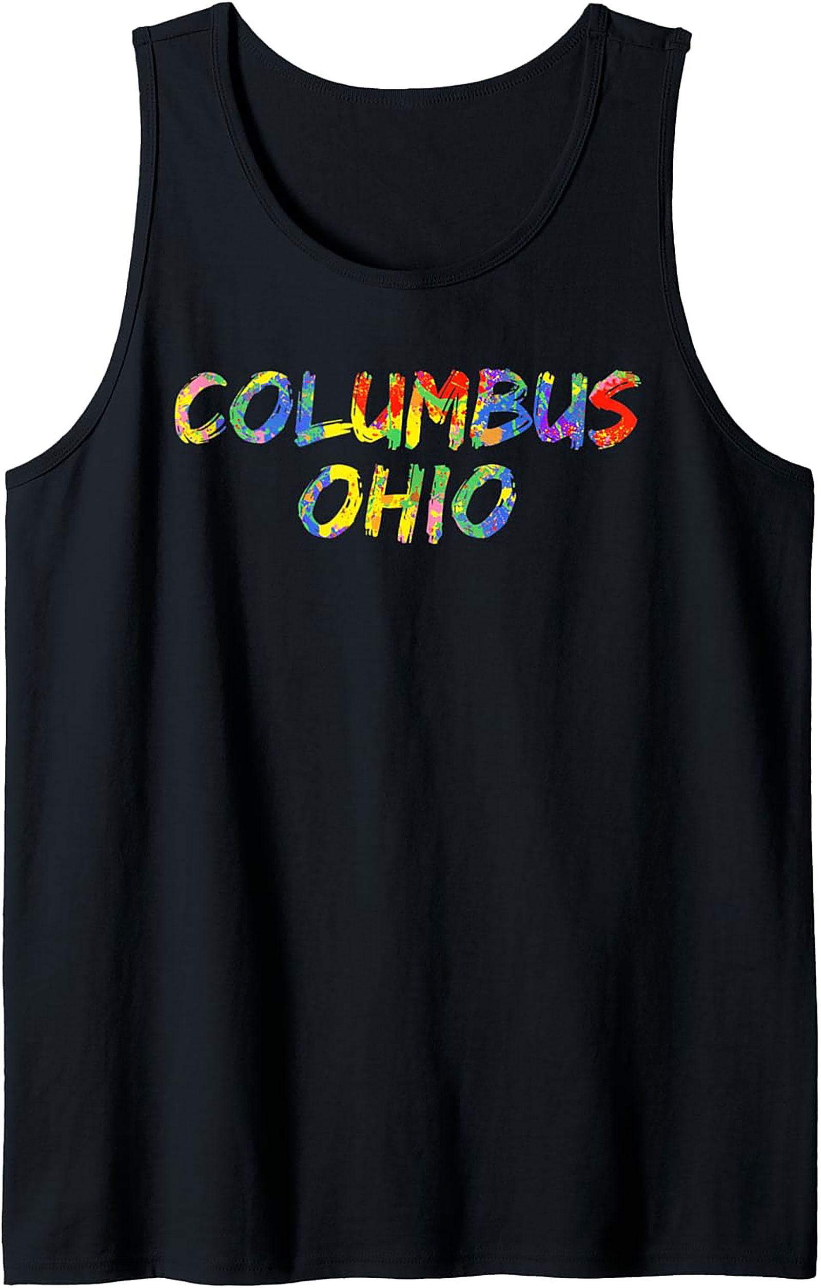 Columbus Ohio Tank Top Colorful Paint Splatter Graphic
