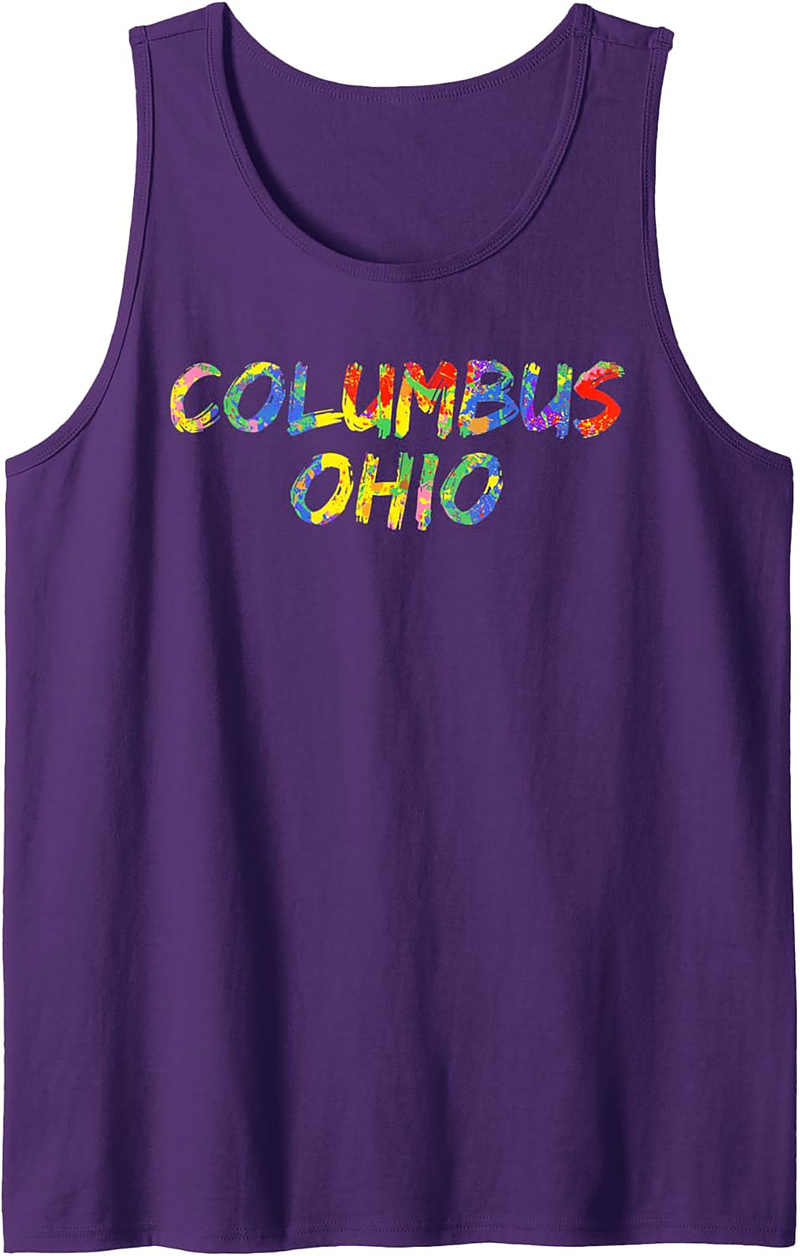 Columbus Ohio Tank Top Colorful Paint Splatter Graphic