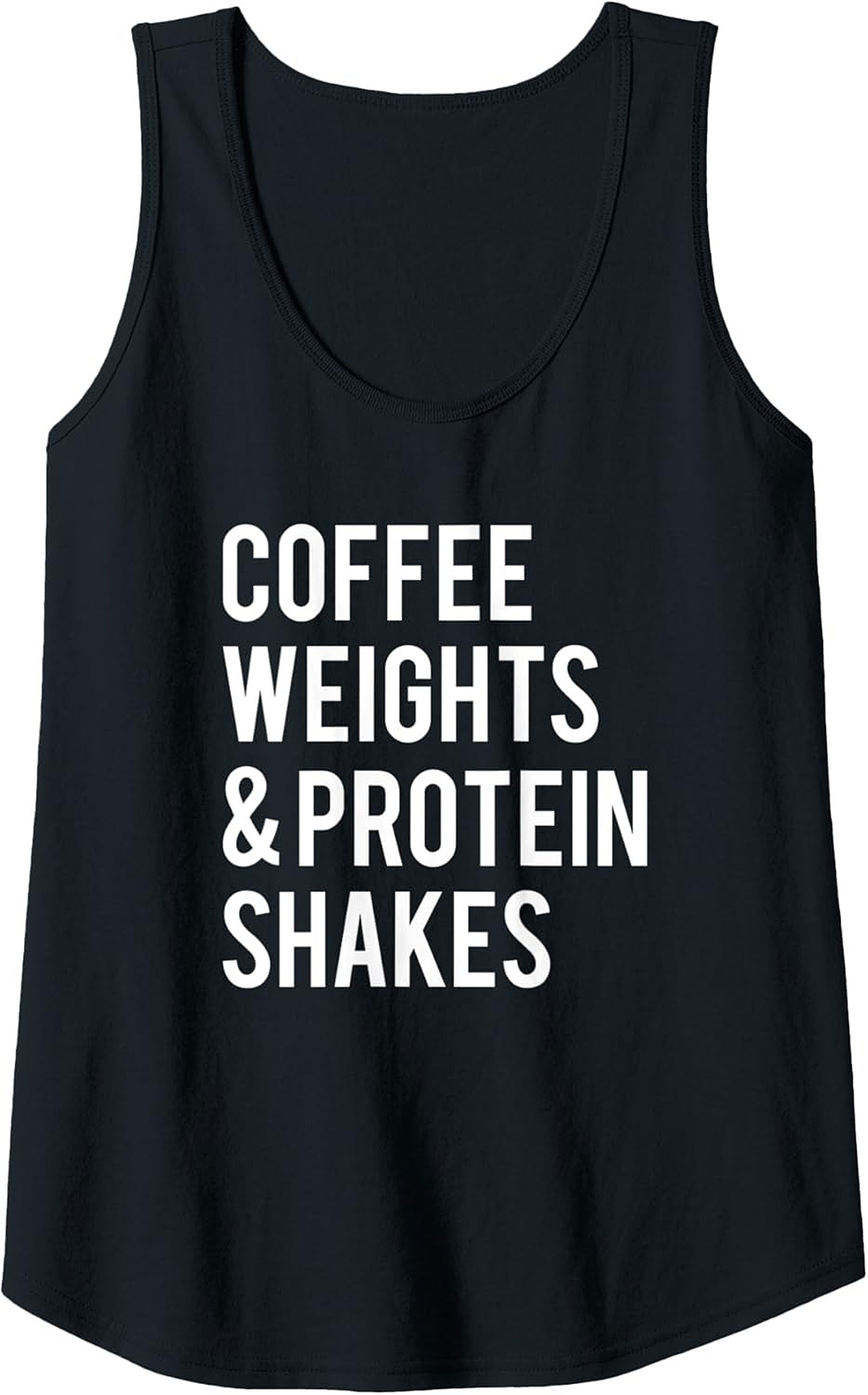 Coffee Weights & Protein Shakes Fitness Graphic Tank Top
