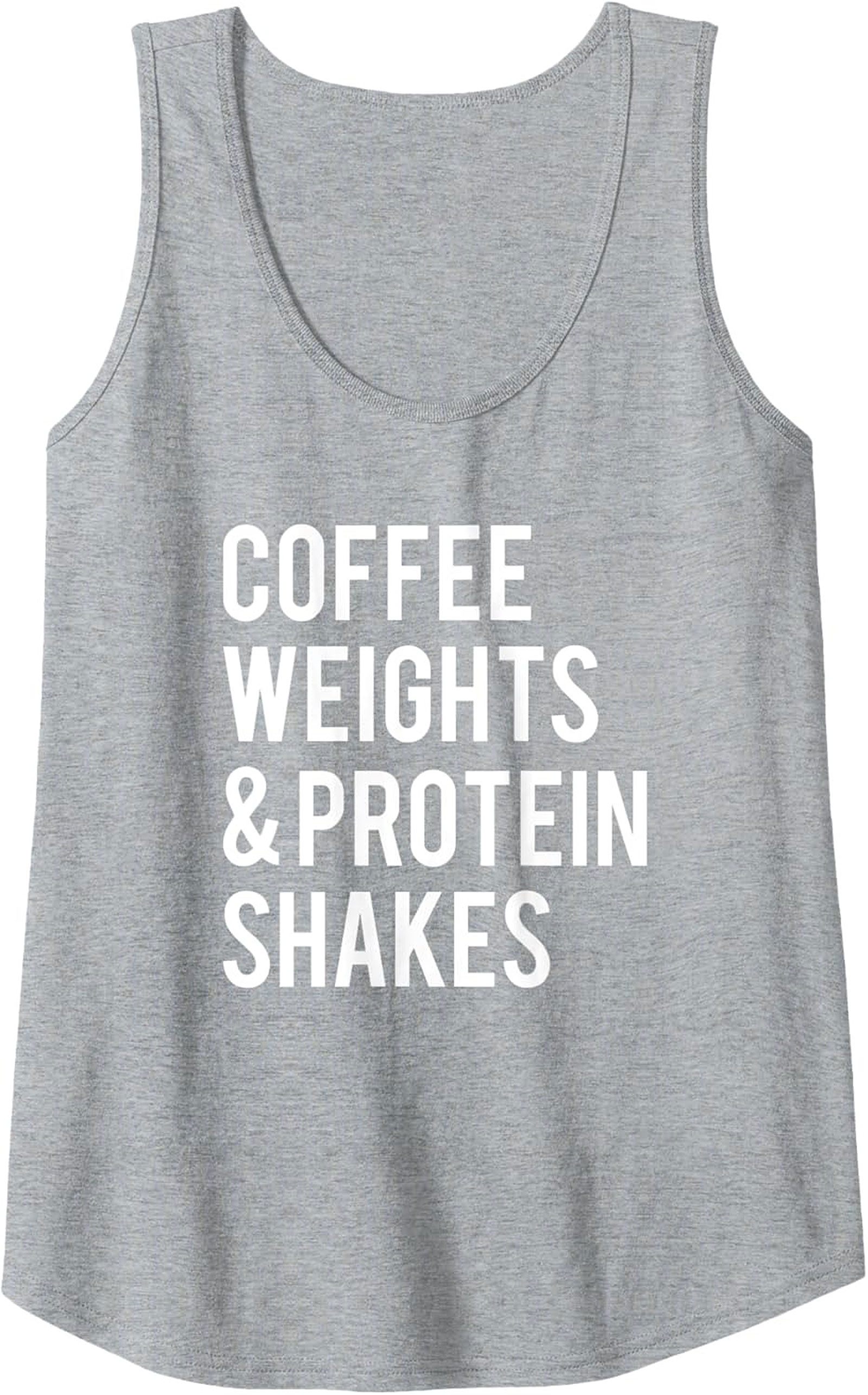 Coffee Weights & Protein Shakes Fitness Graphic Tank Top