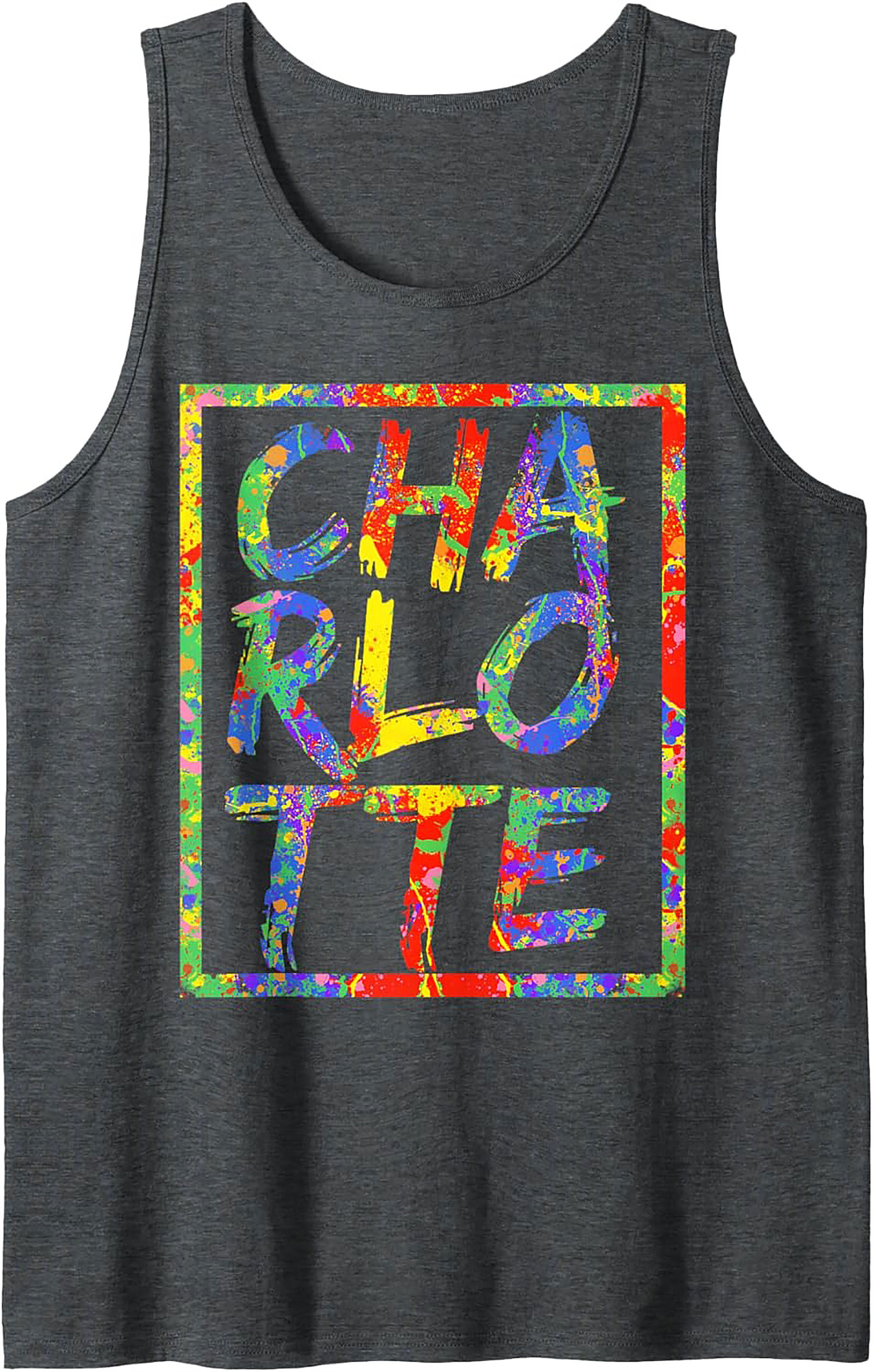  Charlotte Graphic Tank Top Colorful Paint Splatter Tank