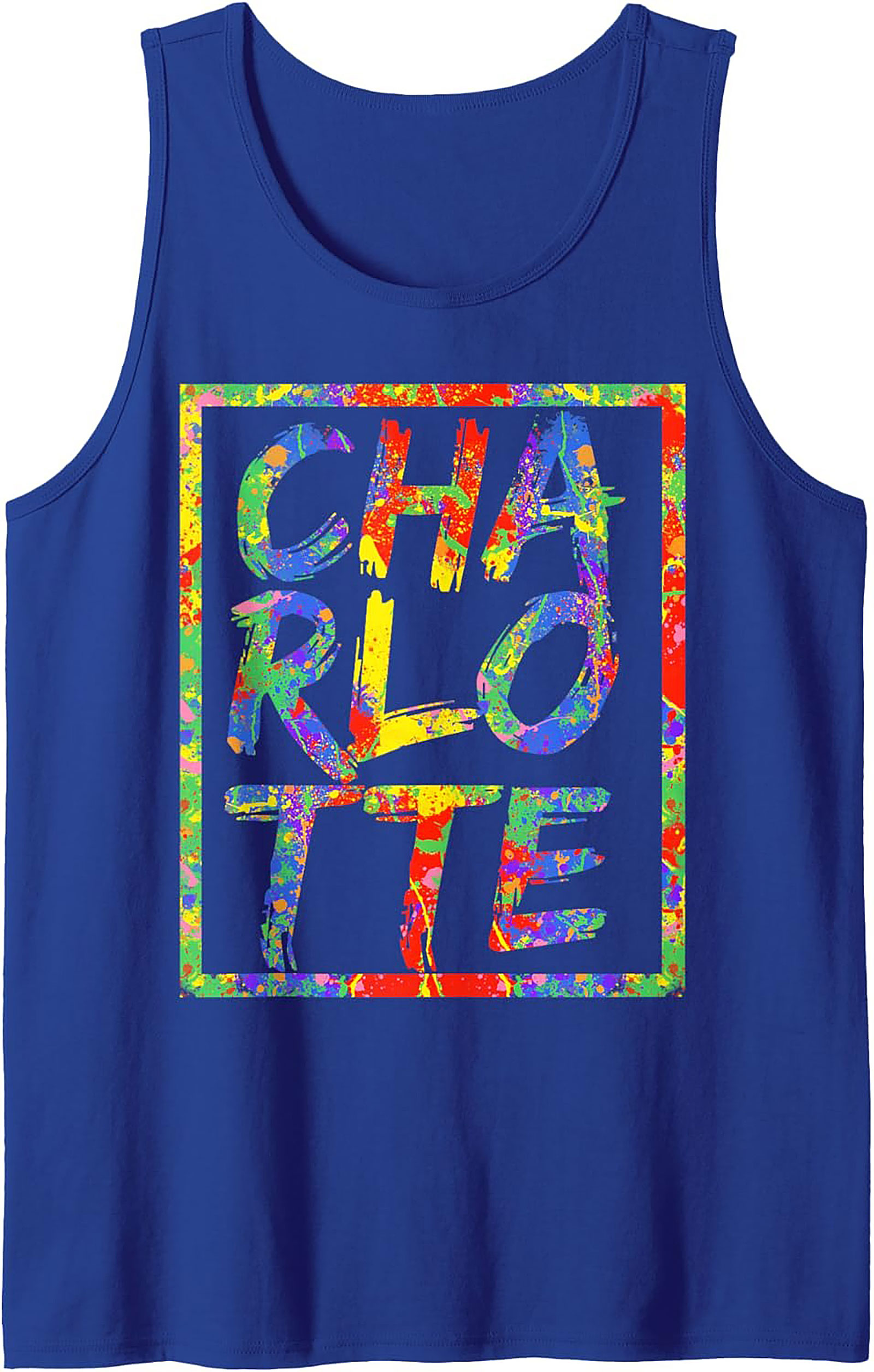  Charlotte Graphic Tank Top Colorful Paint Splatter Tank