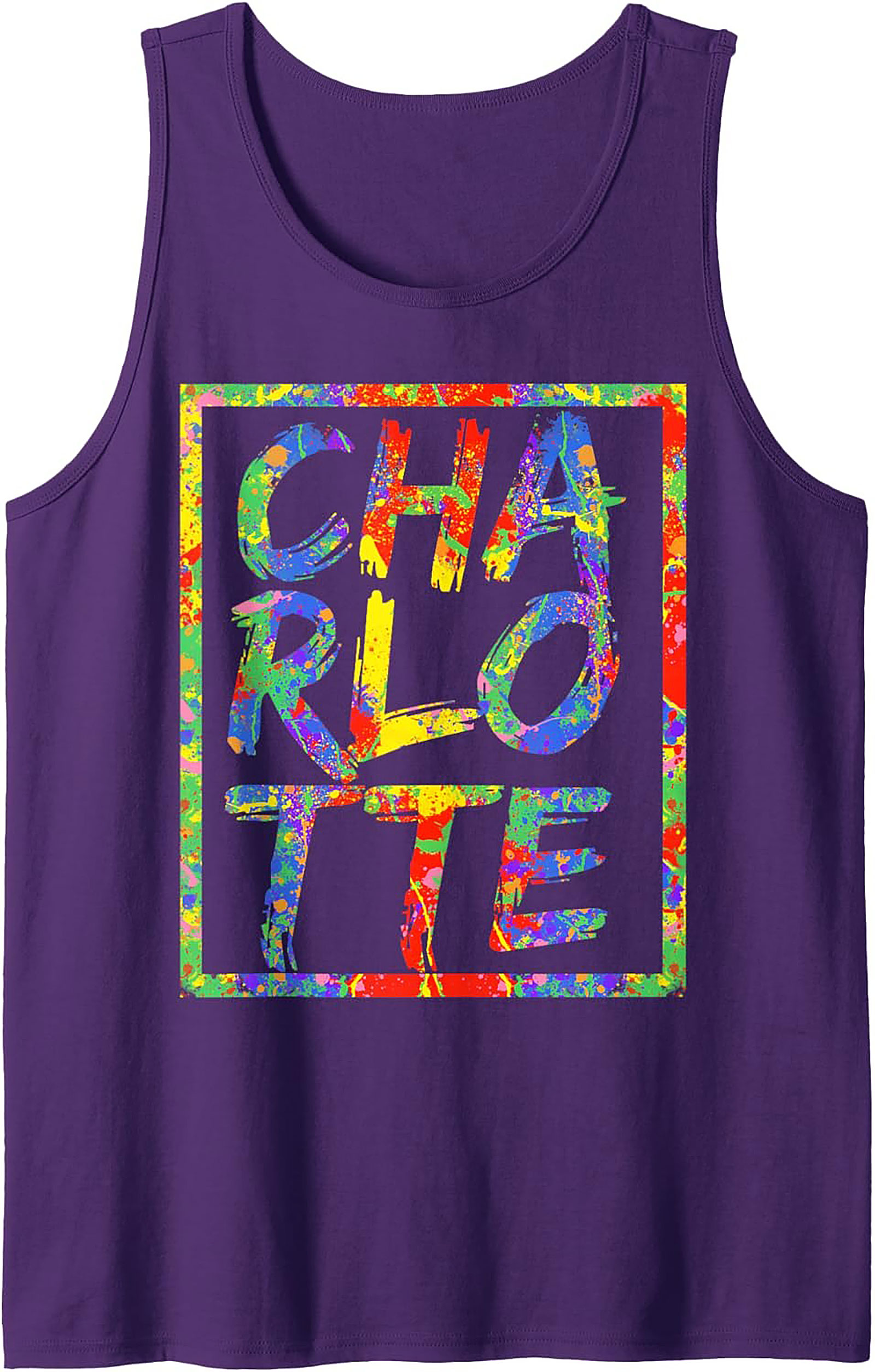  Charlotte Graphic Tank Top Colorful Paint Splatter Tank
