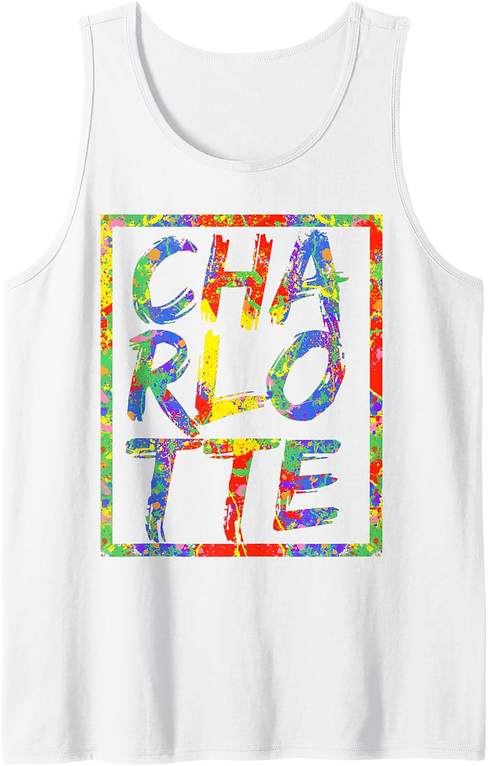  Charlotte Graphic Tank Top Colorful Paint Splatter Tank