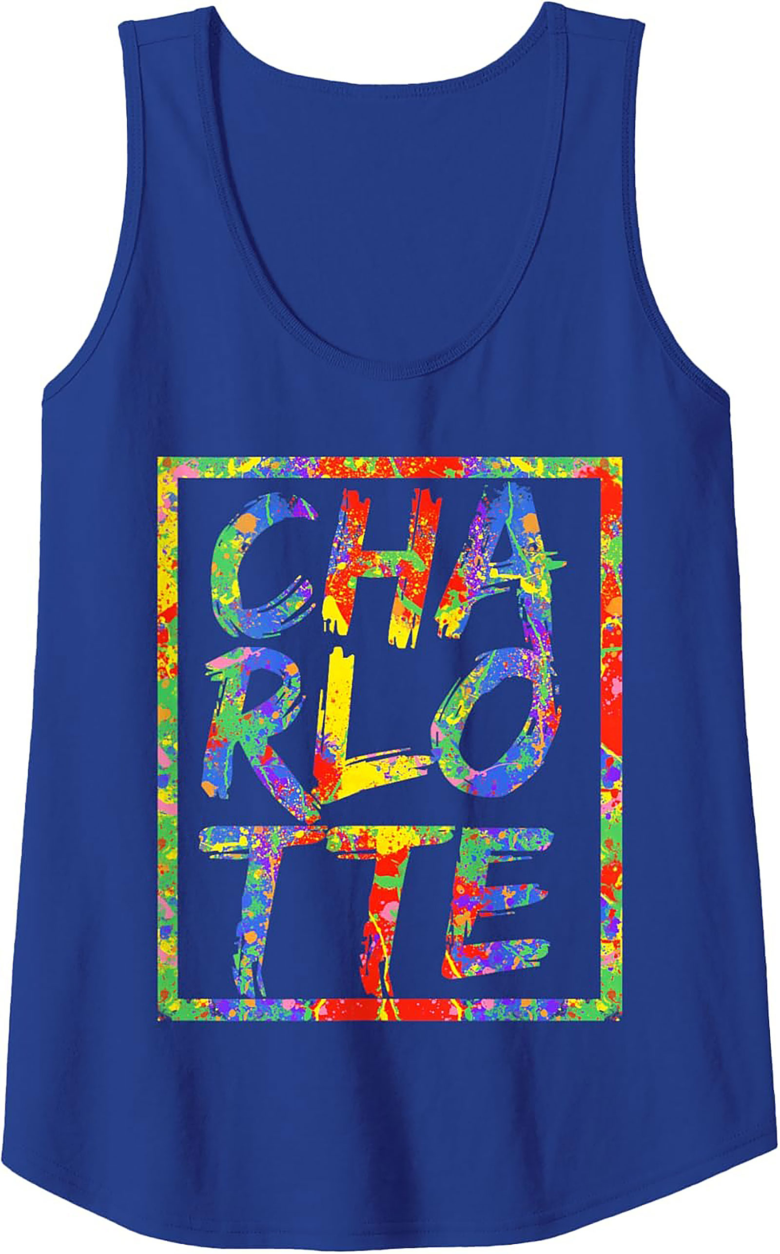  Charlotte Graphic Tank Top Colorful Paint Splatter Tank