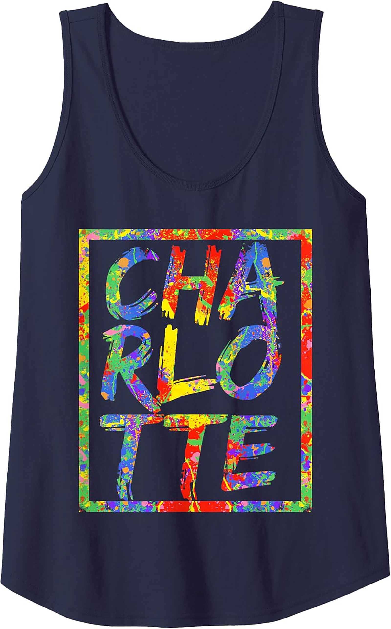  Charlotte Graphic Tank Top Colorful Paint Splatter Tank