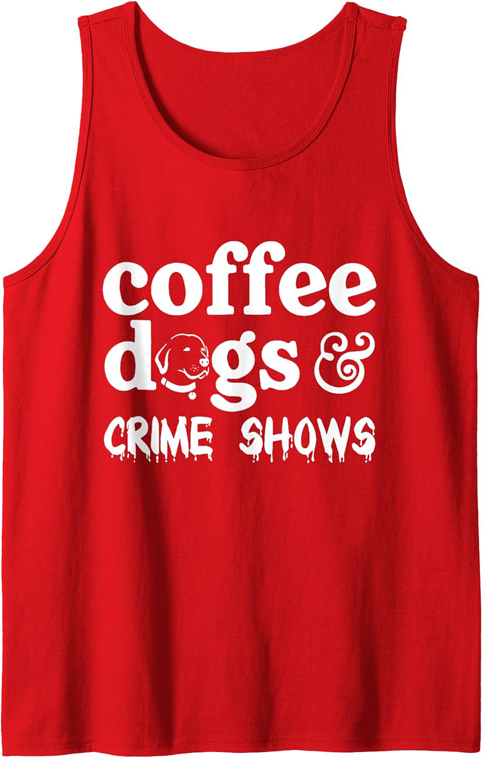 Coffee Dogs & Crime Shows Tank Top | Fun Graphic Summer Wear