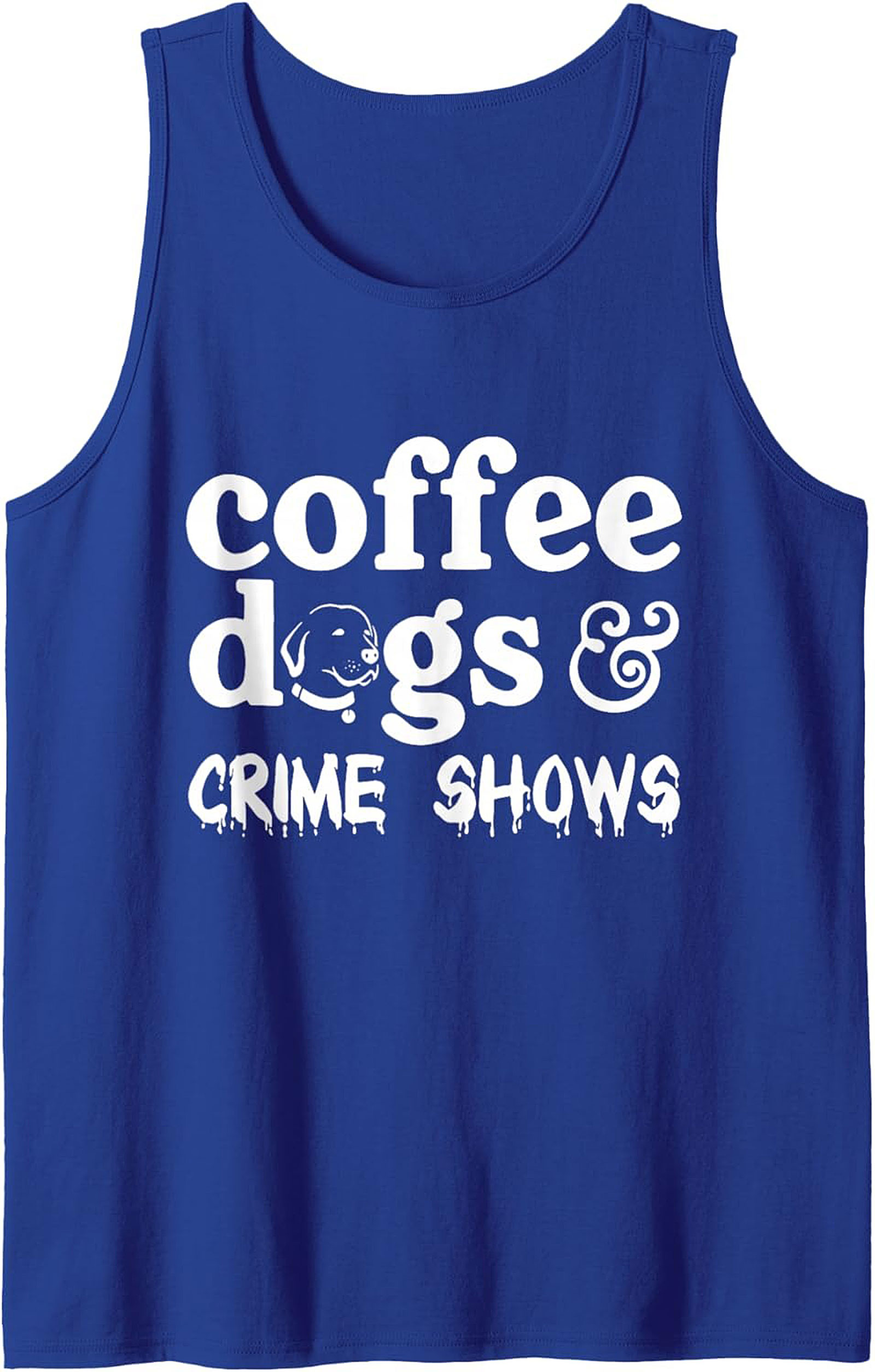 Coffee Dogs & Crime Shows Tank Top | Fun Graphic Summer Wear
