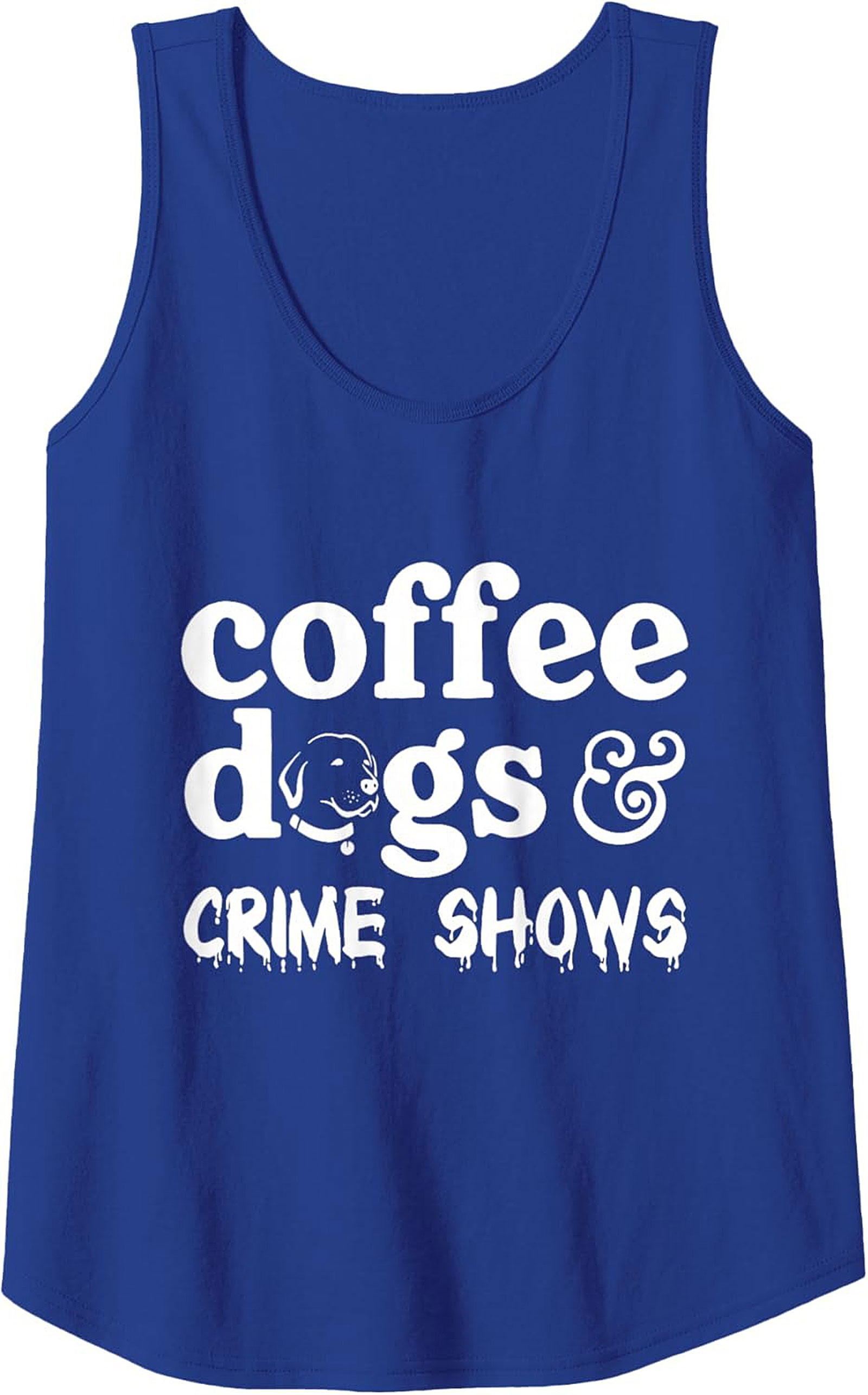 Coffee Dogs & Crime Shows Tank Top | Fun Graphic Summer Wear