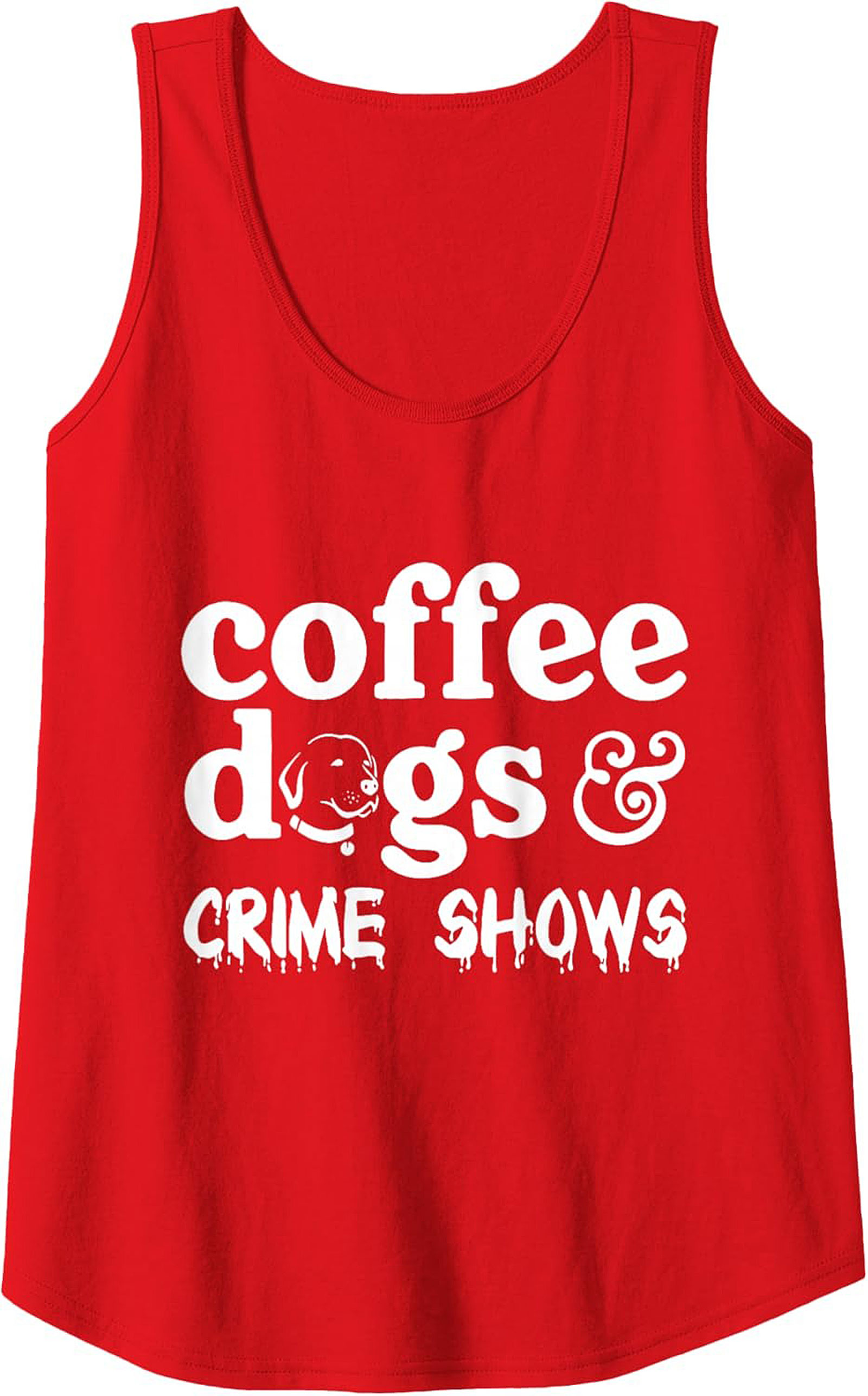 Coffee Dogs & Crime Shows Tank Top | Fun Graphic Summer Wear