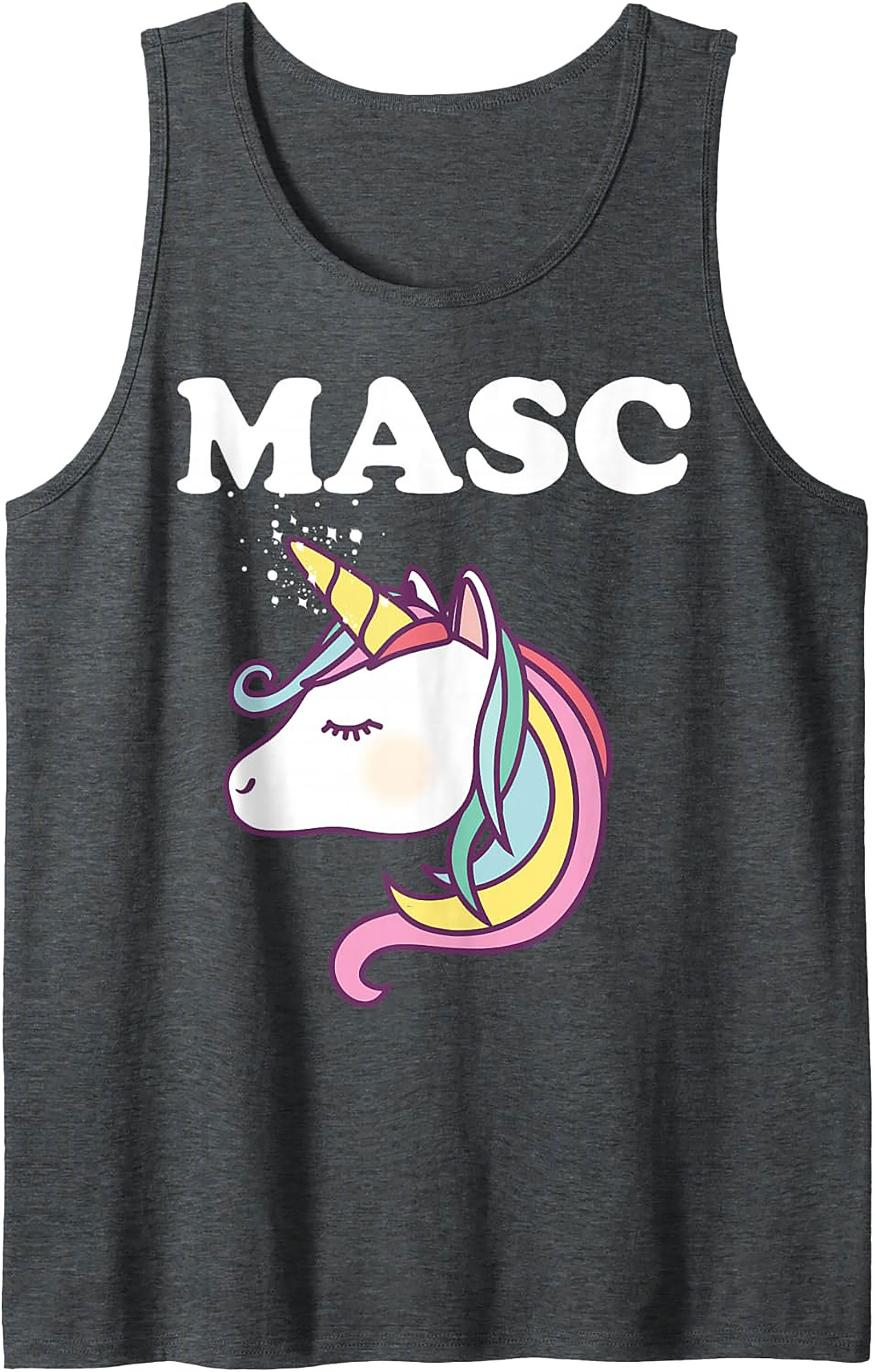 MASC Unicorn Graphic Tank Top Funny Pride Sleeveless Shirt