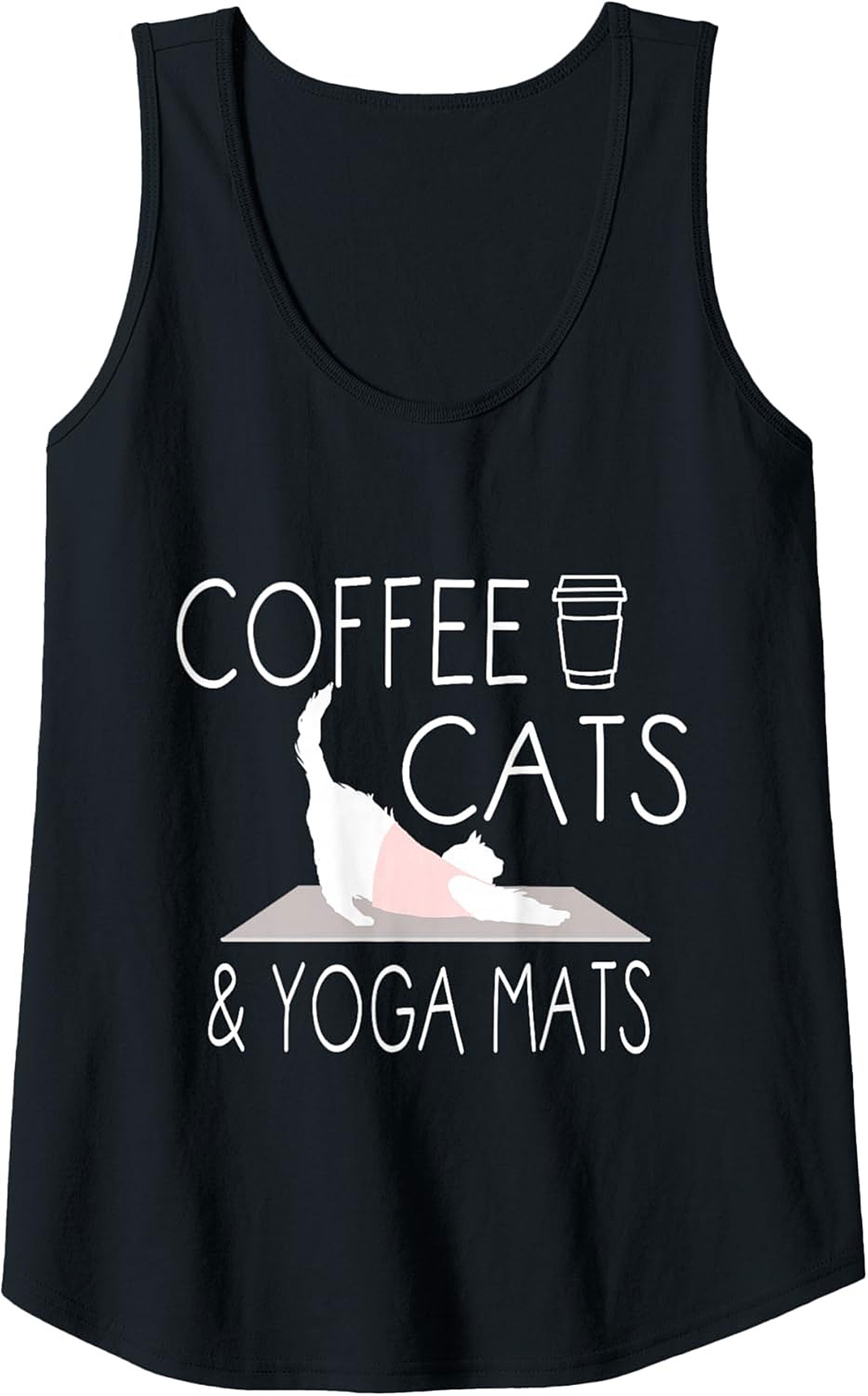 Coffee Cats & Yoga Mats Tank Top Breathable Cotton Gym Wear