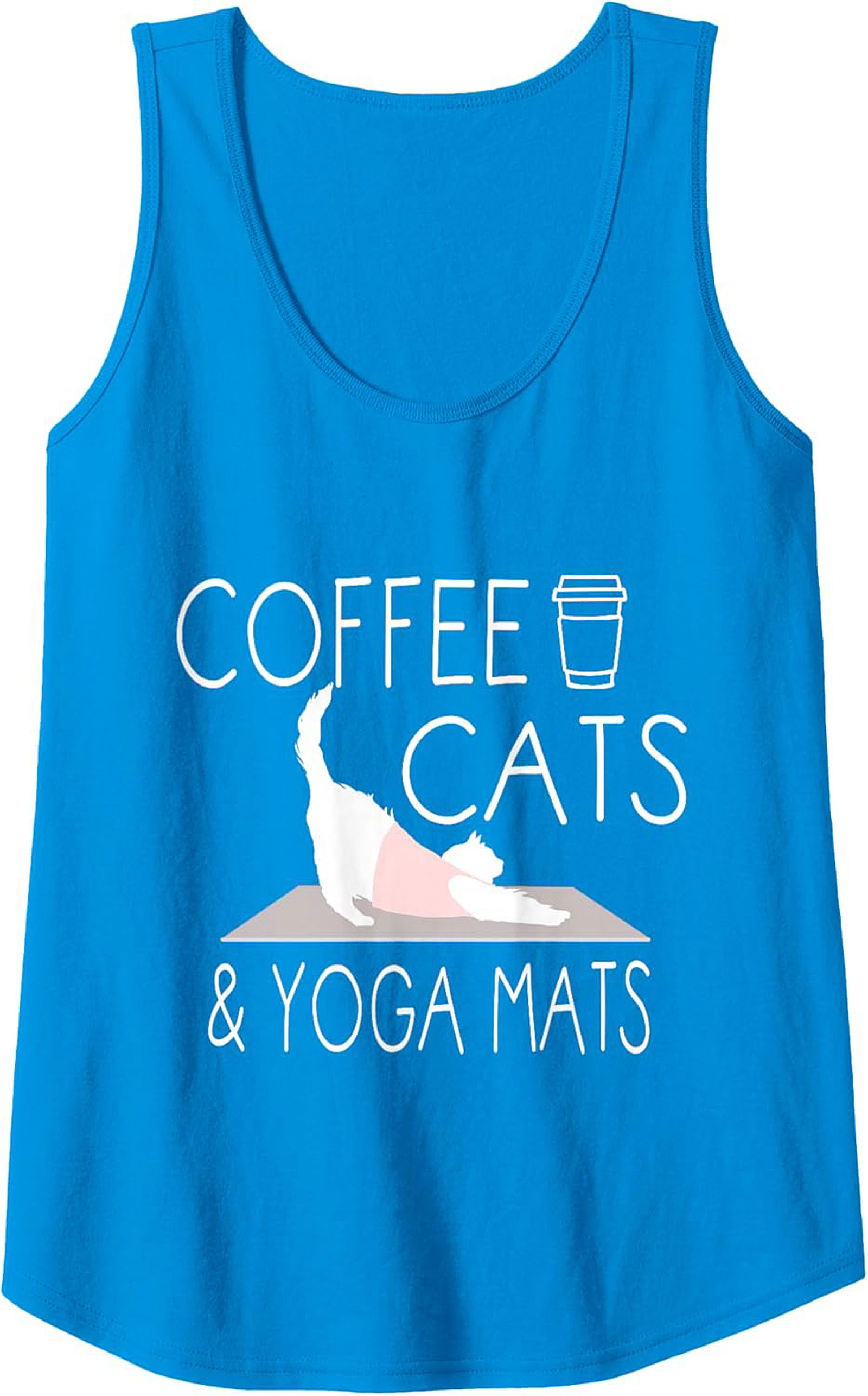 Coffee Cats & Yoga Mats Tank Top Breathable Cotton Gym Wear