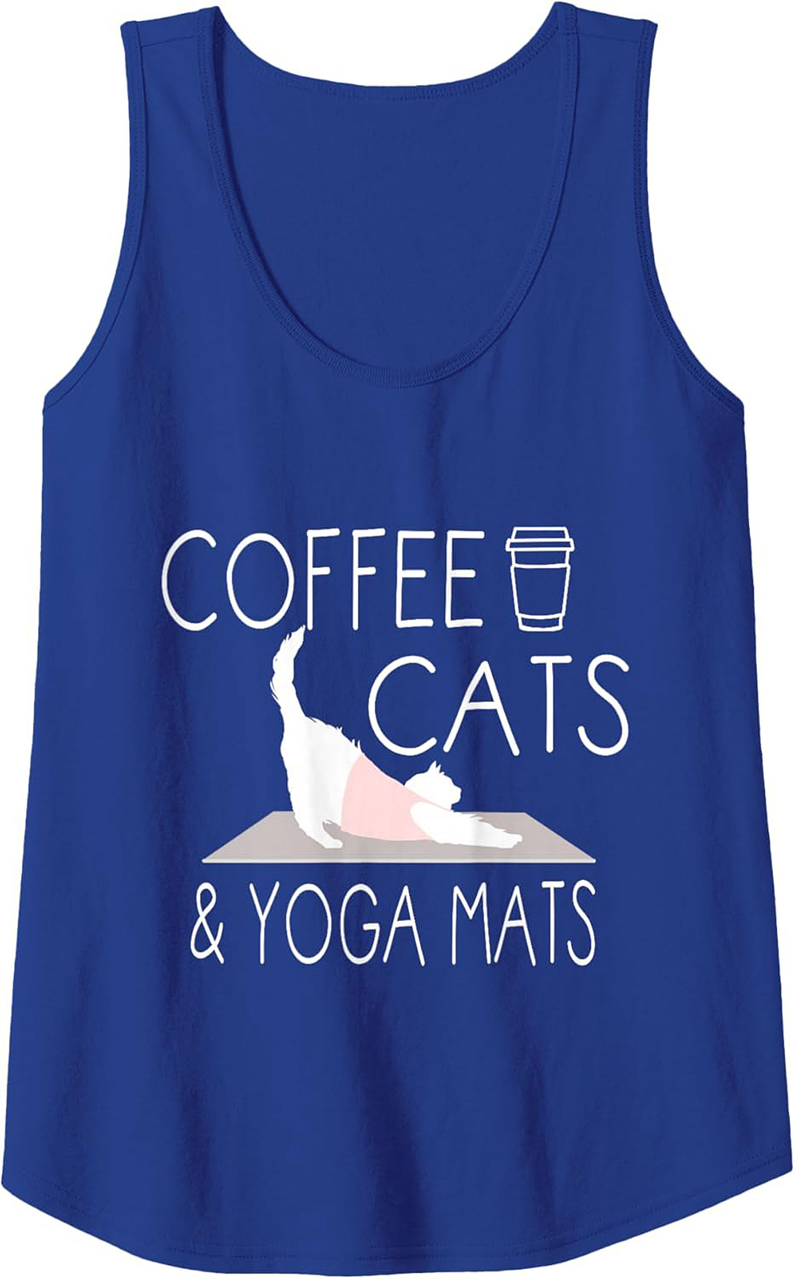 Coffee Cats & Yoga Mats Tank Top Breathable Cotton Gym Wear