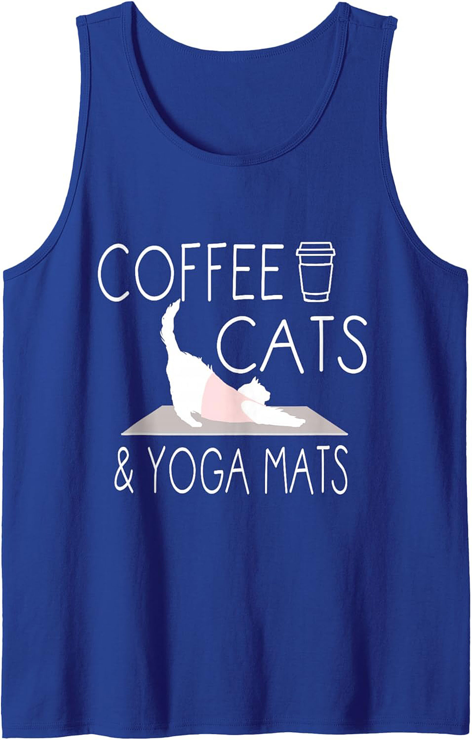 Coffee Cats & Yoga Mats Tank Top Breathable Cotton Gym Wear