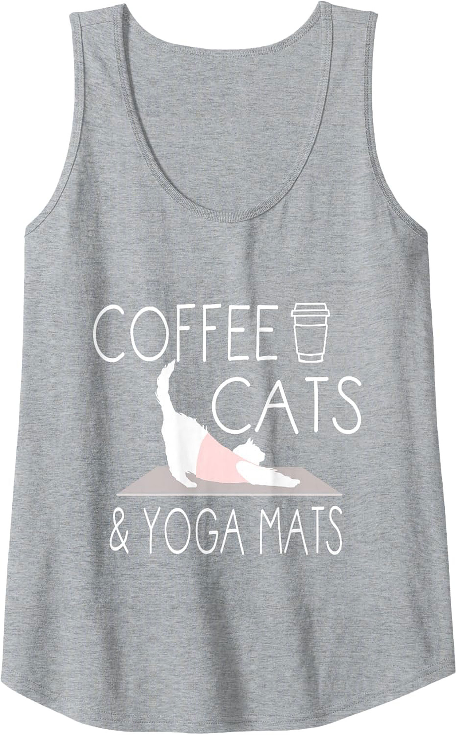 Coffee Cats & Yoga Mats Tank Top Breathable Cotton Gym Wear