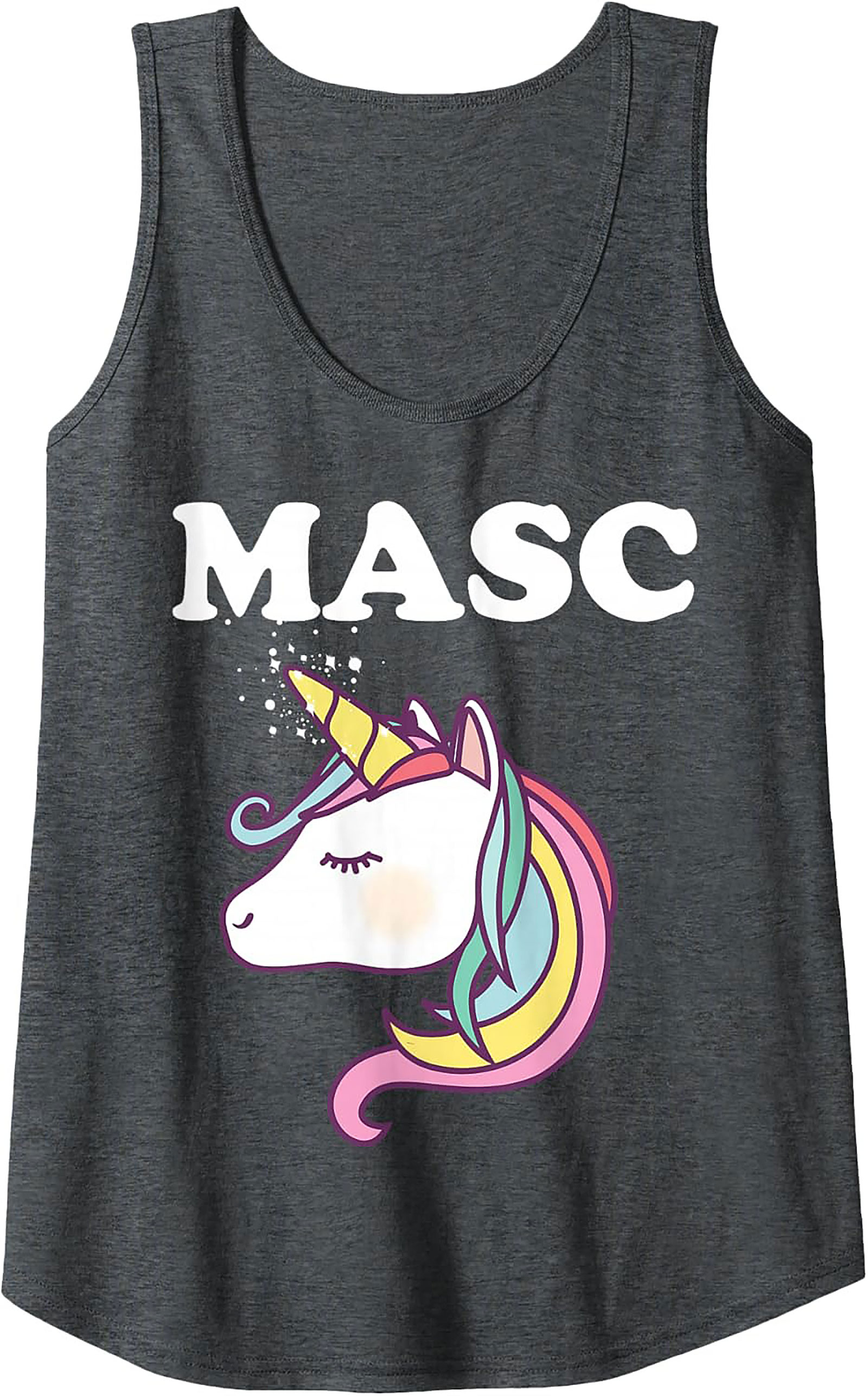 MASC Unicorn Graphic Tank Top Funny Pride Sleeveless Shirt