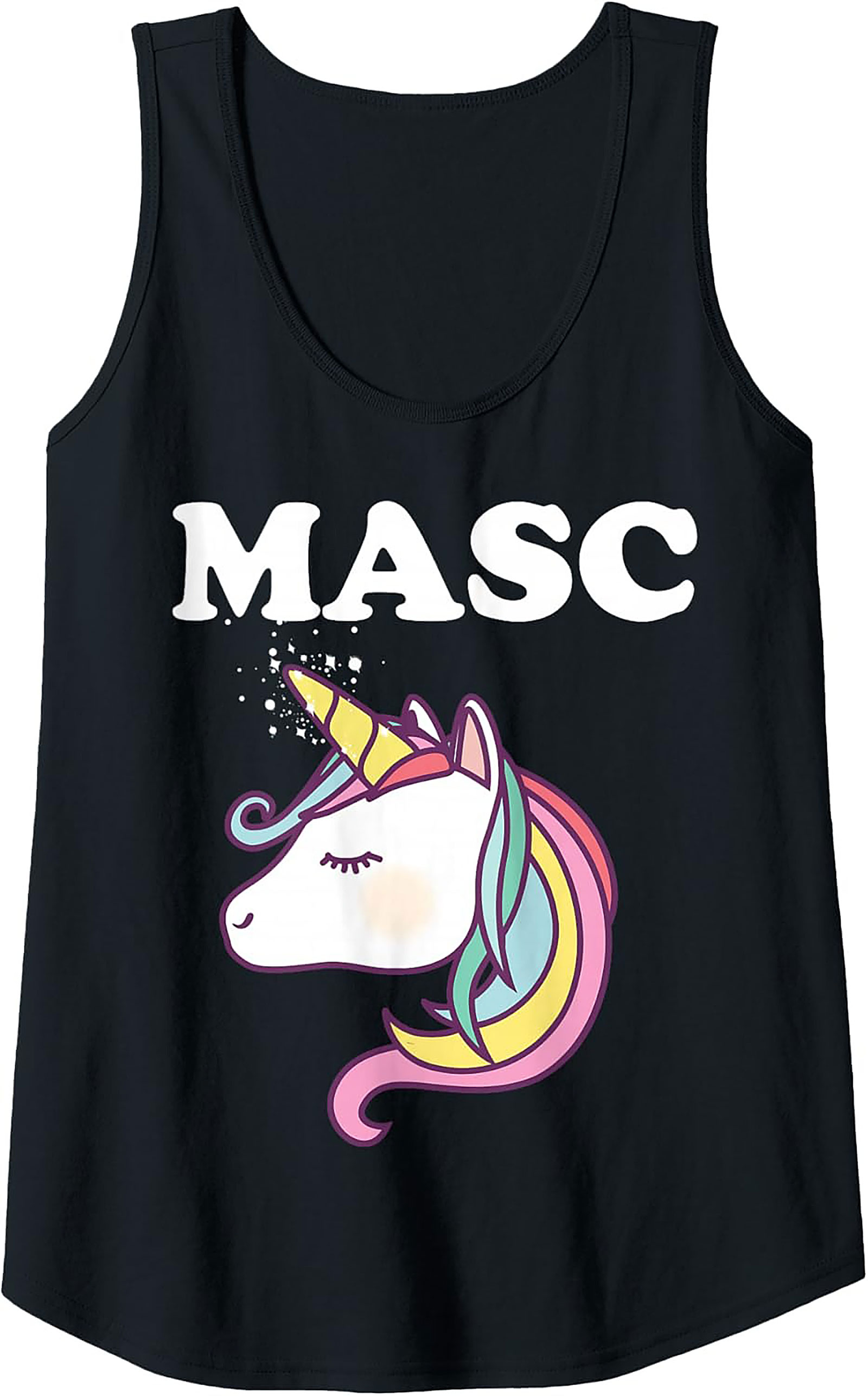 MASC Unicorn Graphic Tank Top Funny Pride Sleeveless Shirt