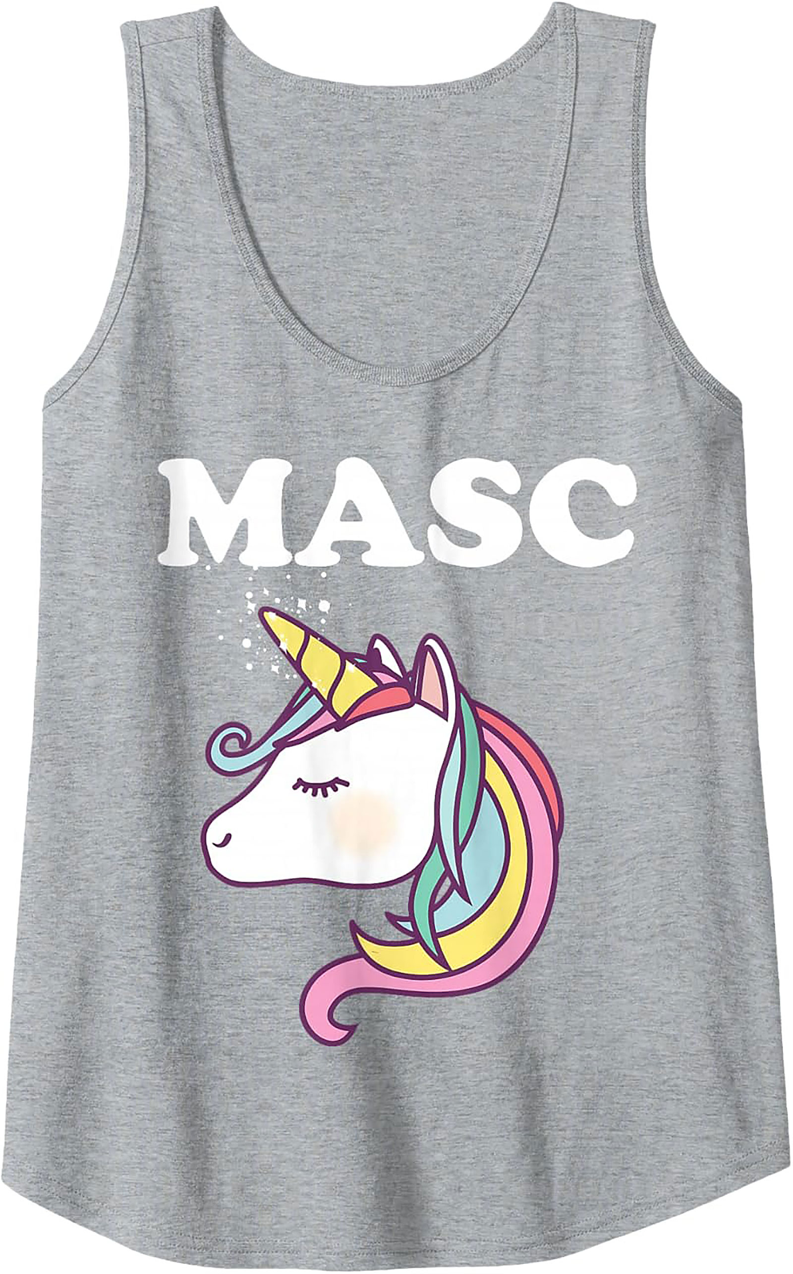 MASC Unicorn Graphic Tank Top Funny Pride Sleeveless Shirt