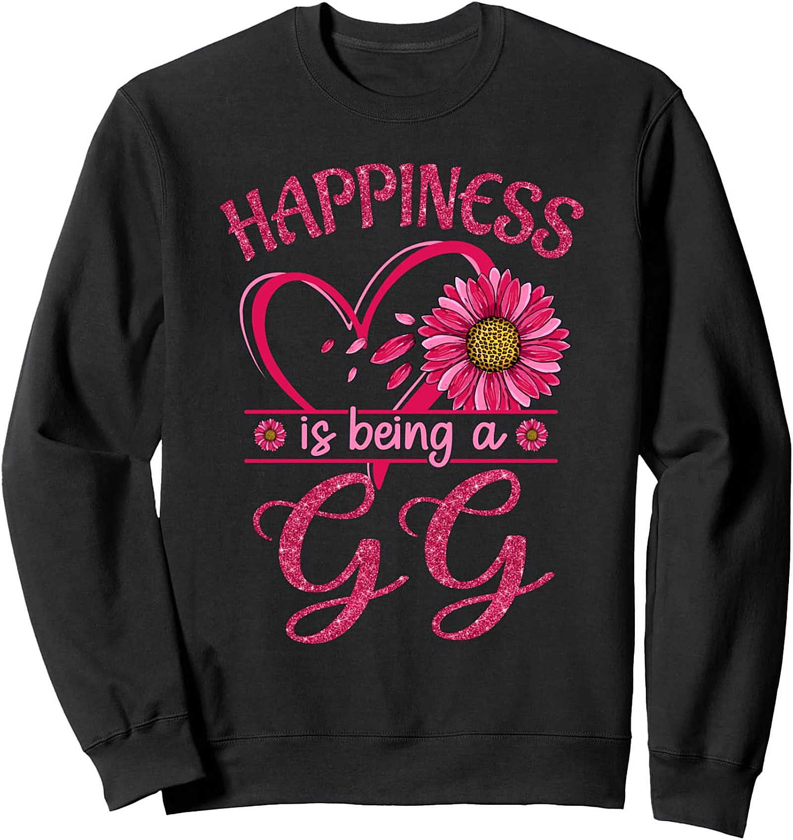 Happiness Is Being A GG Graphic Sweatshirt Floral Crewneck
