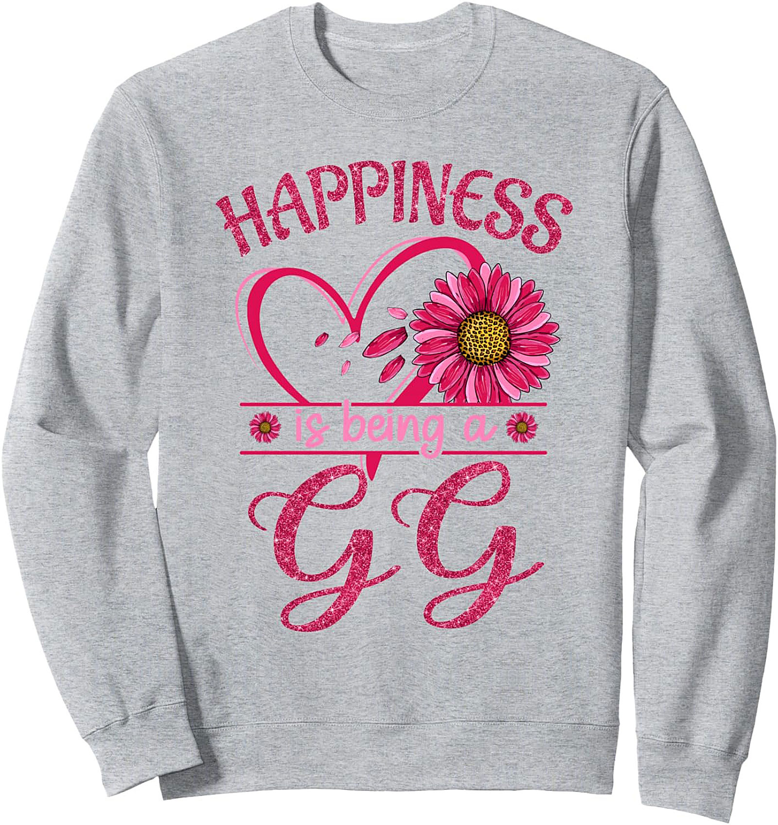 Happiness Is Being A GG Graphic Sweatshirt Floral Crewneck