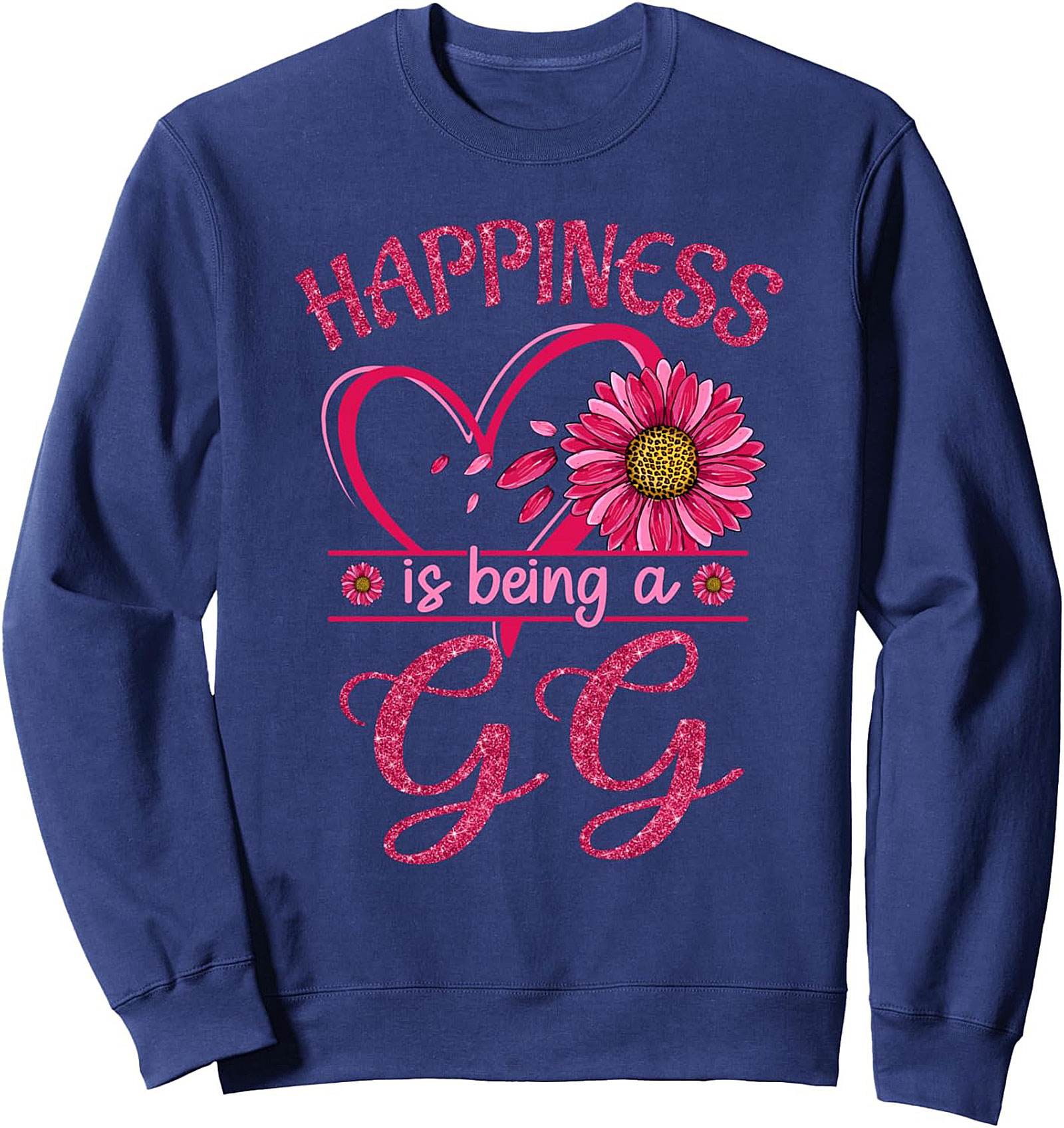 Happiness Is Being A GG Graphic Sweatshirt Floral Crewneck