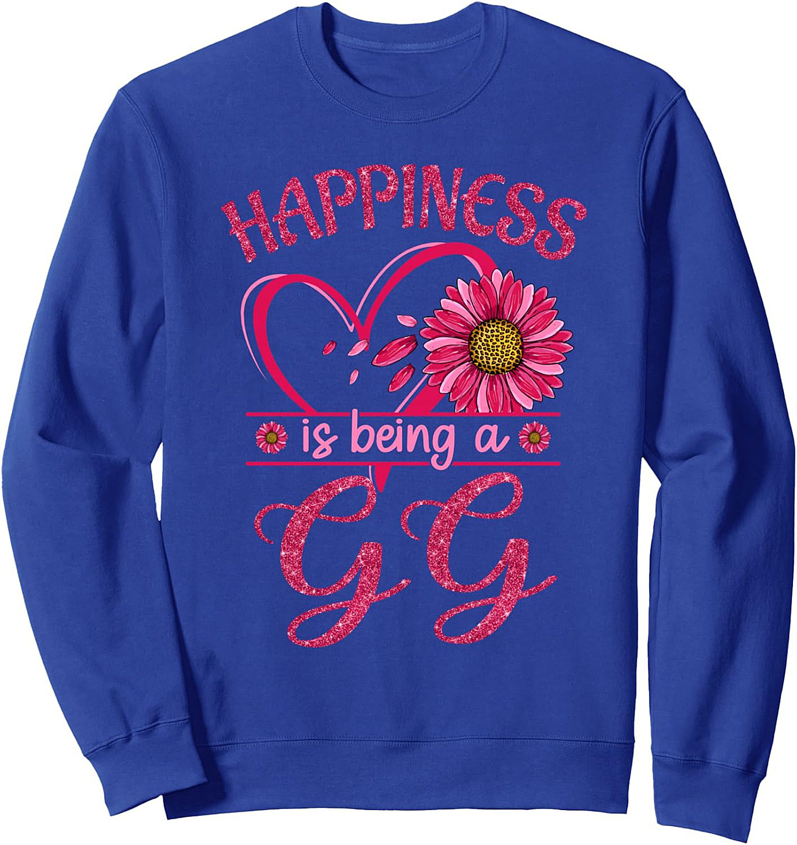 Happiness Is Being A GG Graphic Sweatshirt Floral Crewneck