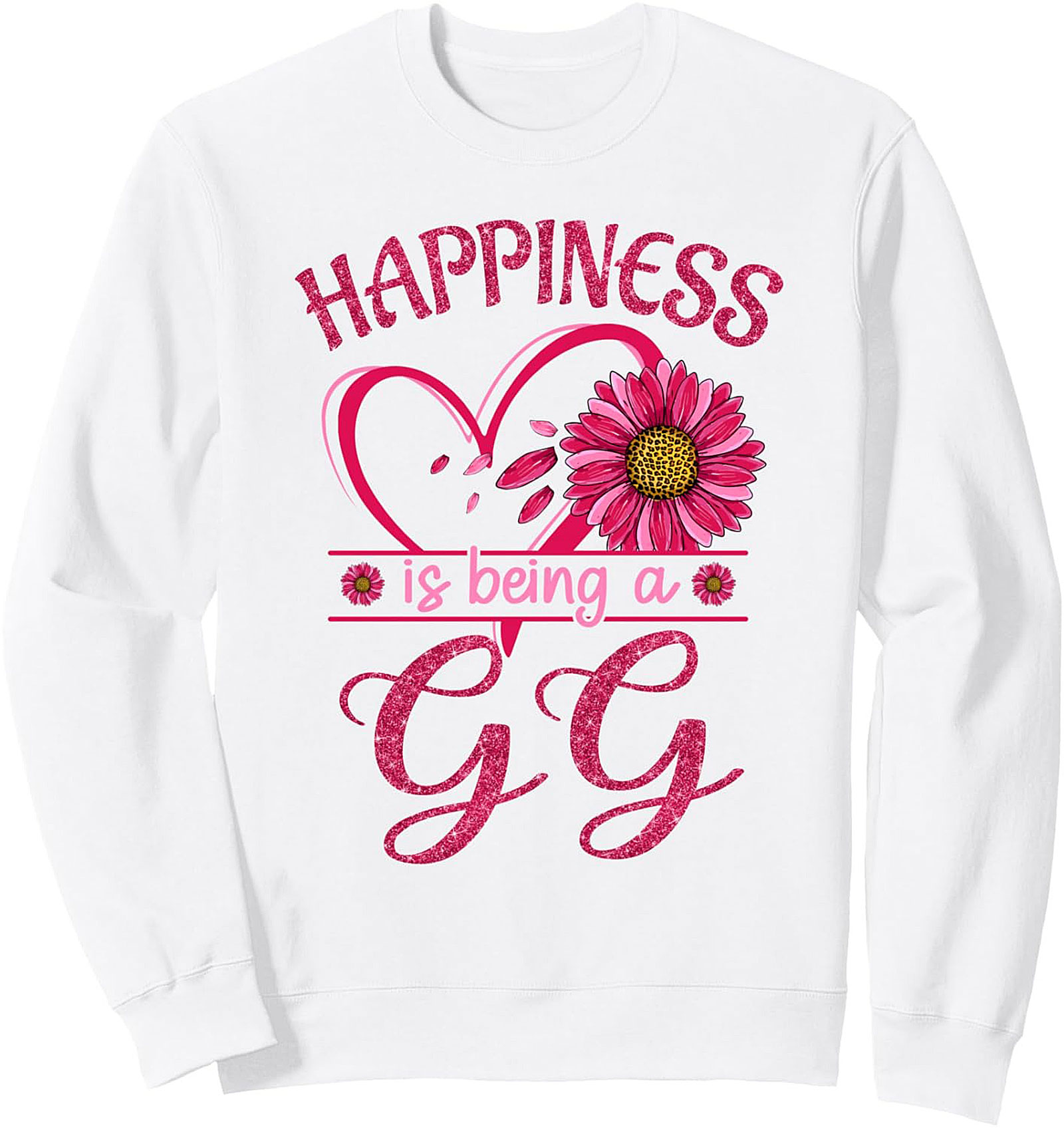 Happiness Is Being A GG Graphic Sweatshirt Floral Crewneck