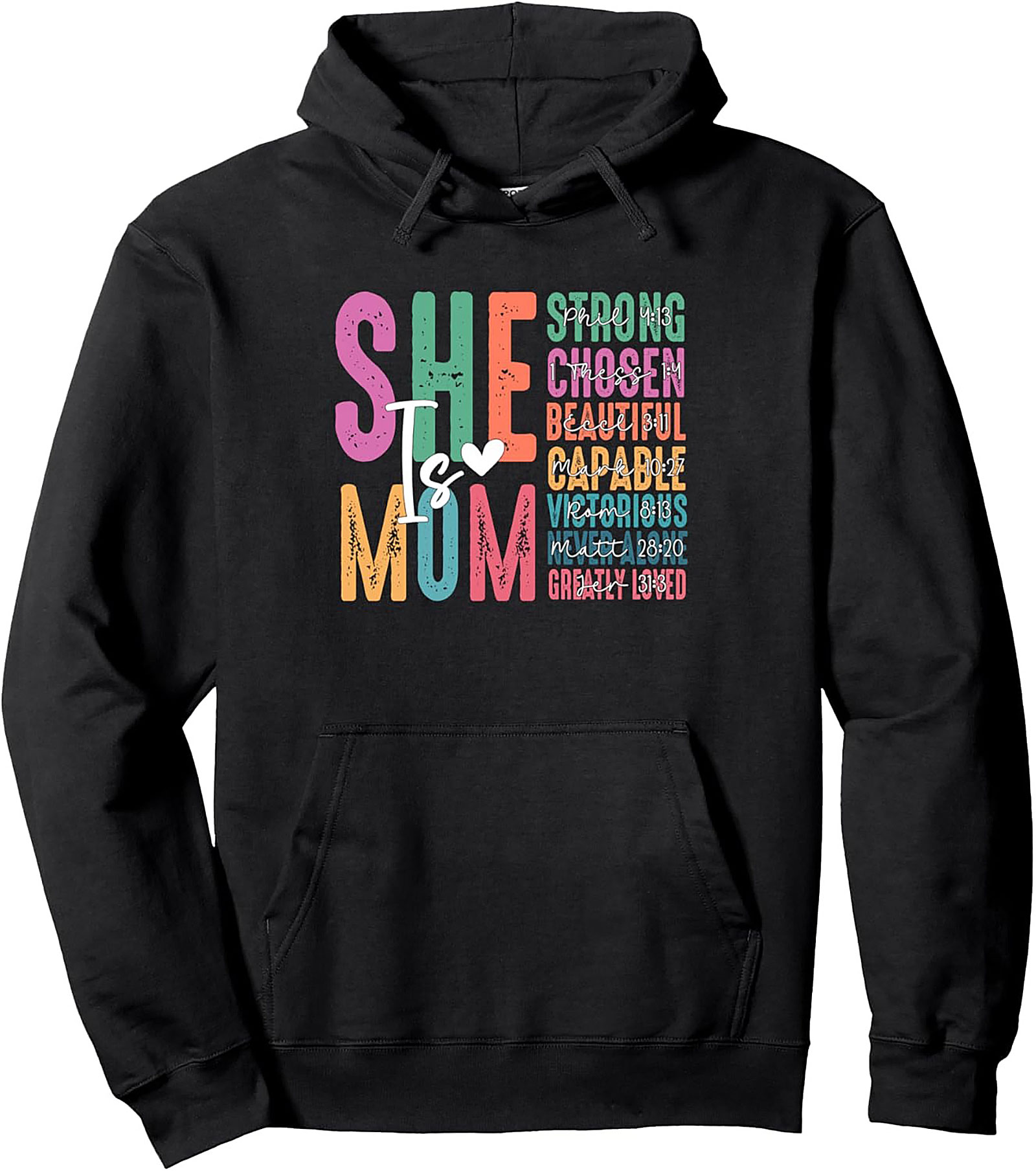 She Is Mom Christian Hoodie Faith-Based Mother's Gift