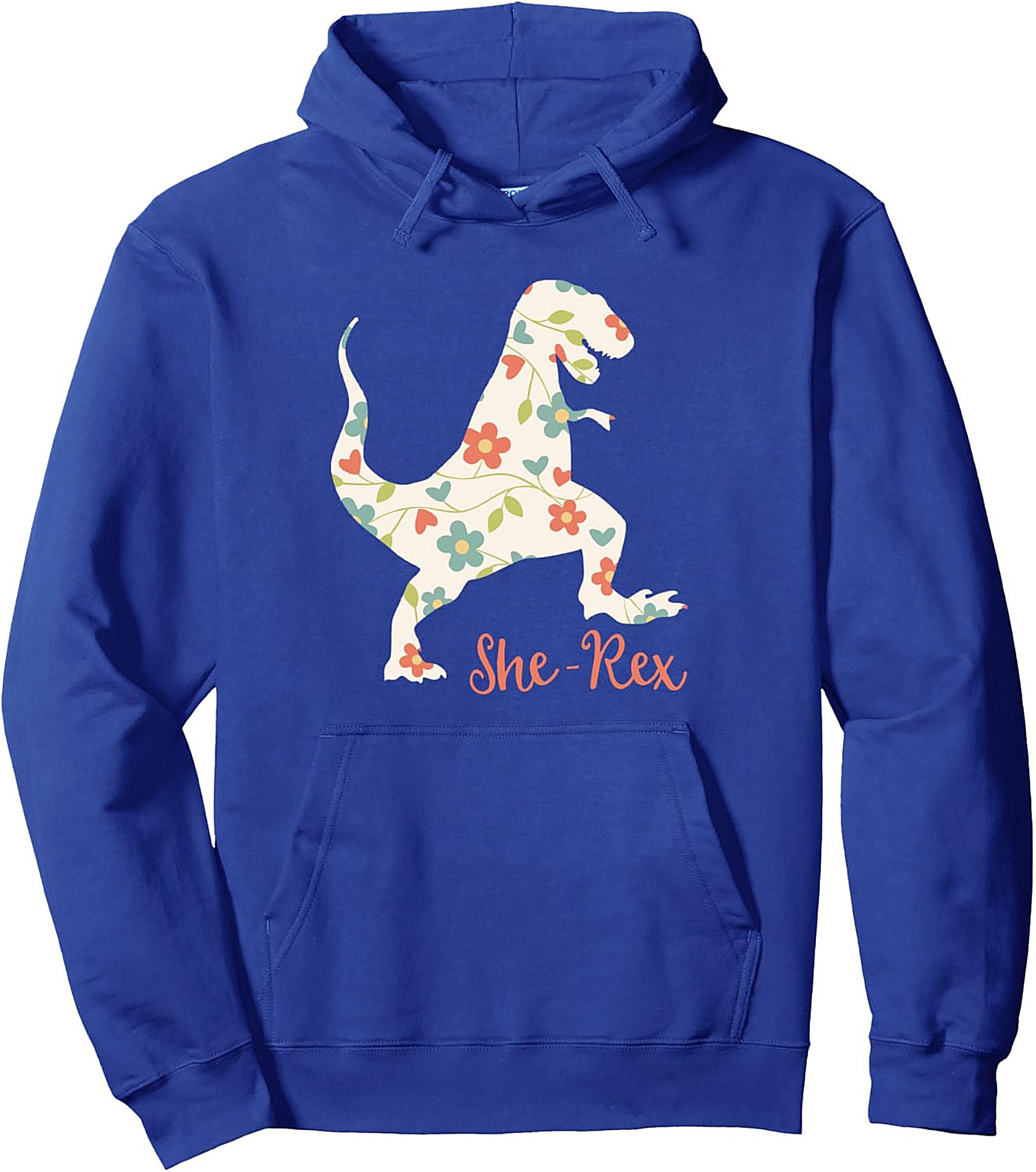 She-Rex Hoodie Floral Dinosaur Pullover for Women