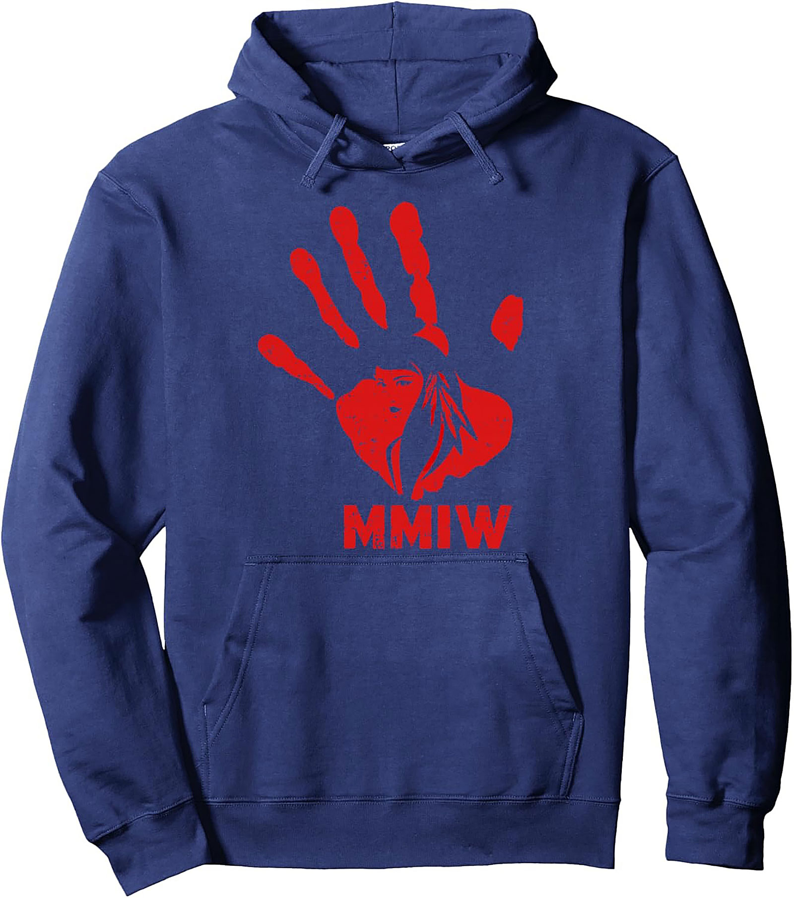  MMIW Awareness Hoodie Red Handprint Graphic Pullover