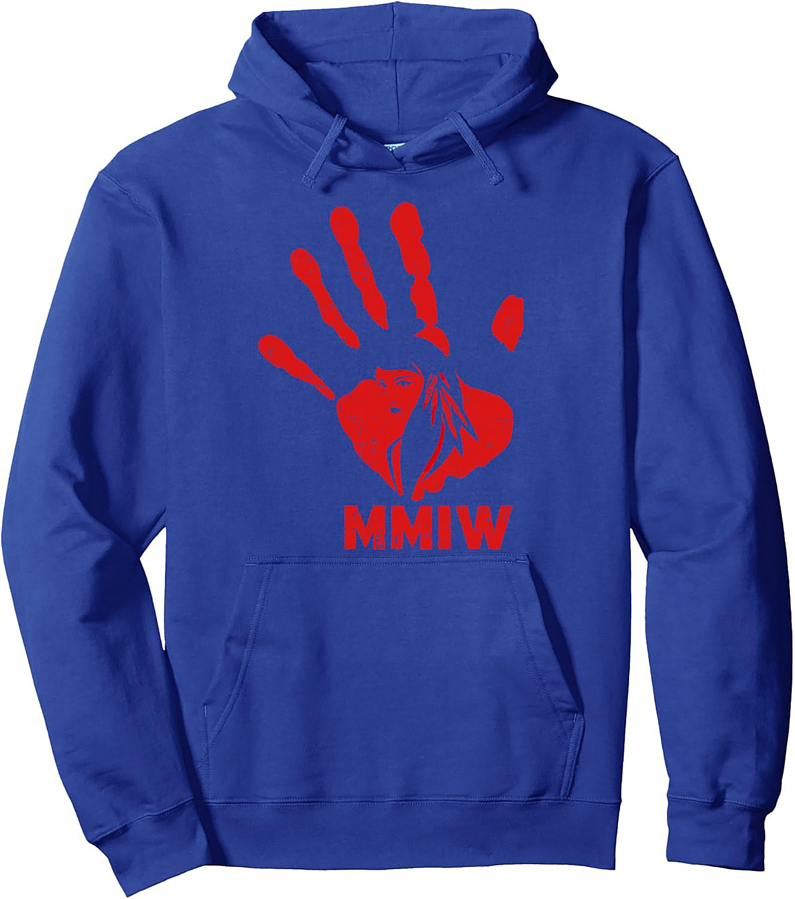  MMIW Awareness Hoodie Red Handprint Graphic Pullover