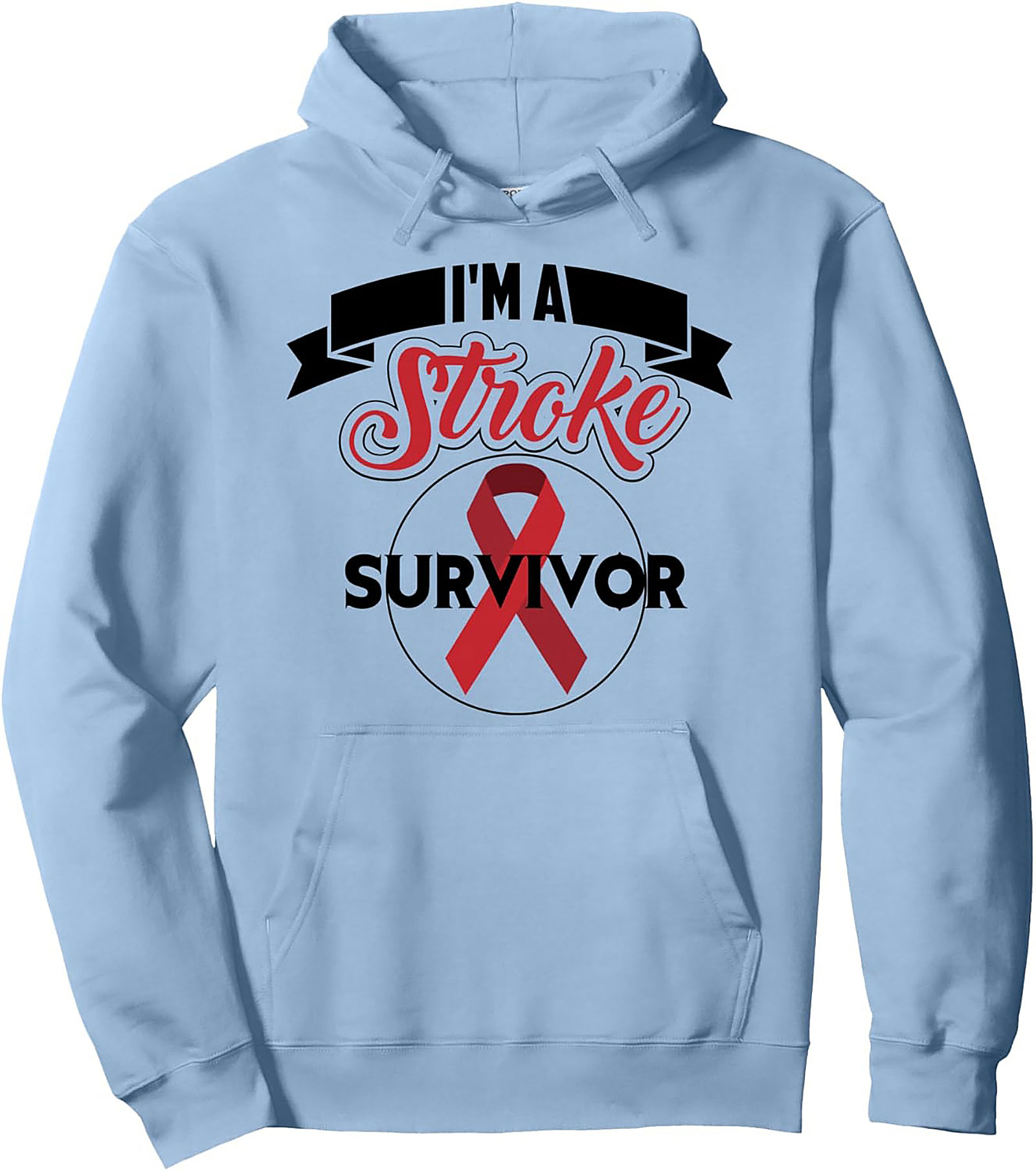 Stroke Survivor Hoodie Awareness Ribbon Unisex Pullover