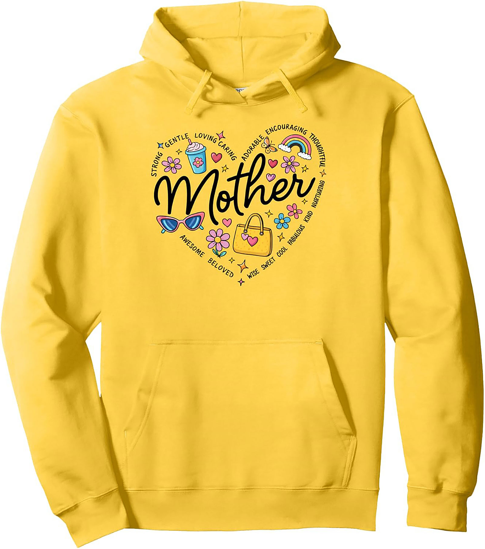 Mother Heart Graphic Hoodie Cozy Mom Gift Pullover