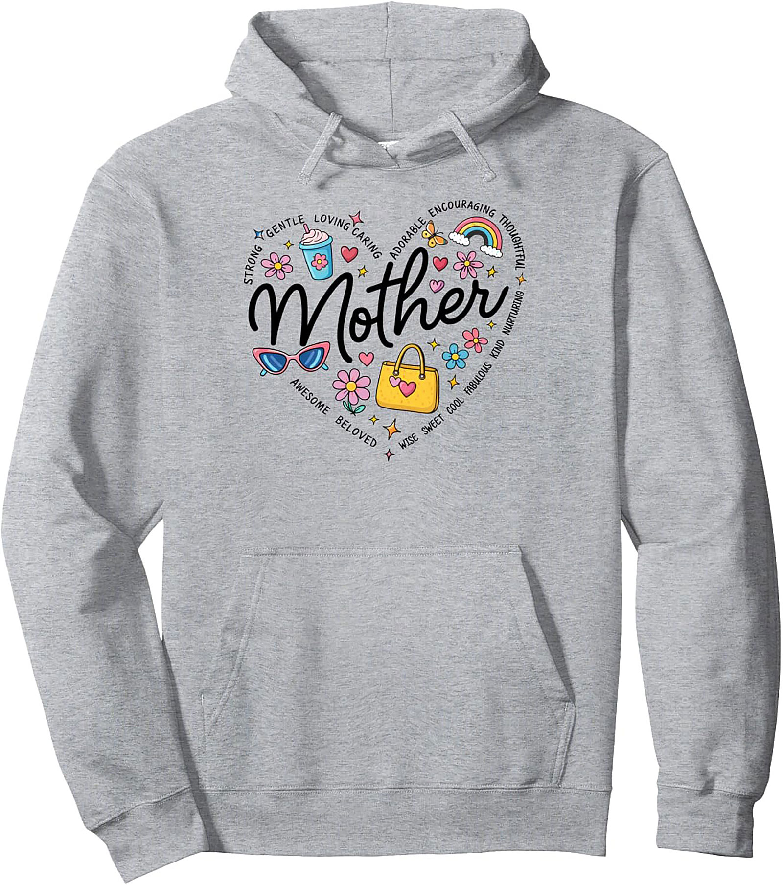 Mother Heart Graphic Hoodie Cozy Mom Gift Pullover