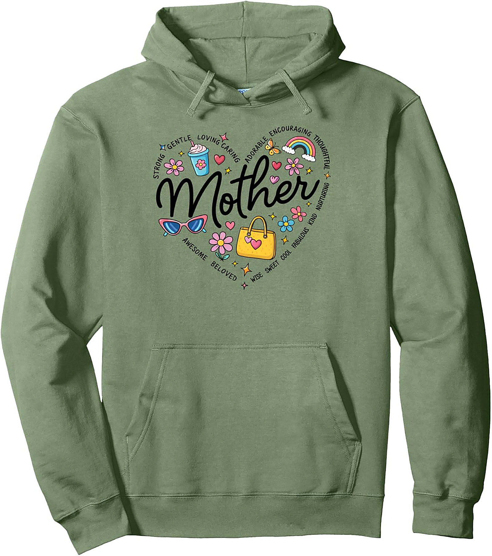 Mother Heart Graphic Hoodie Cozy Mom Gift Pullover