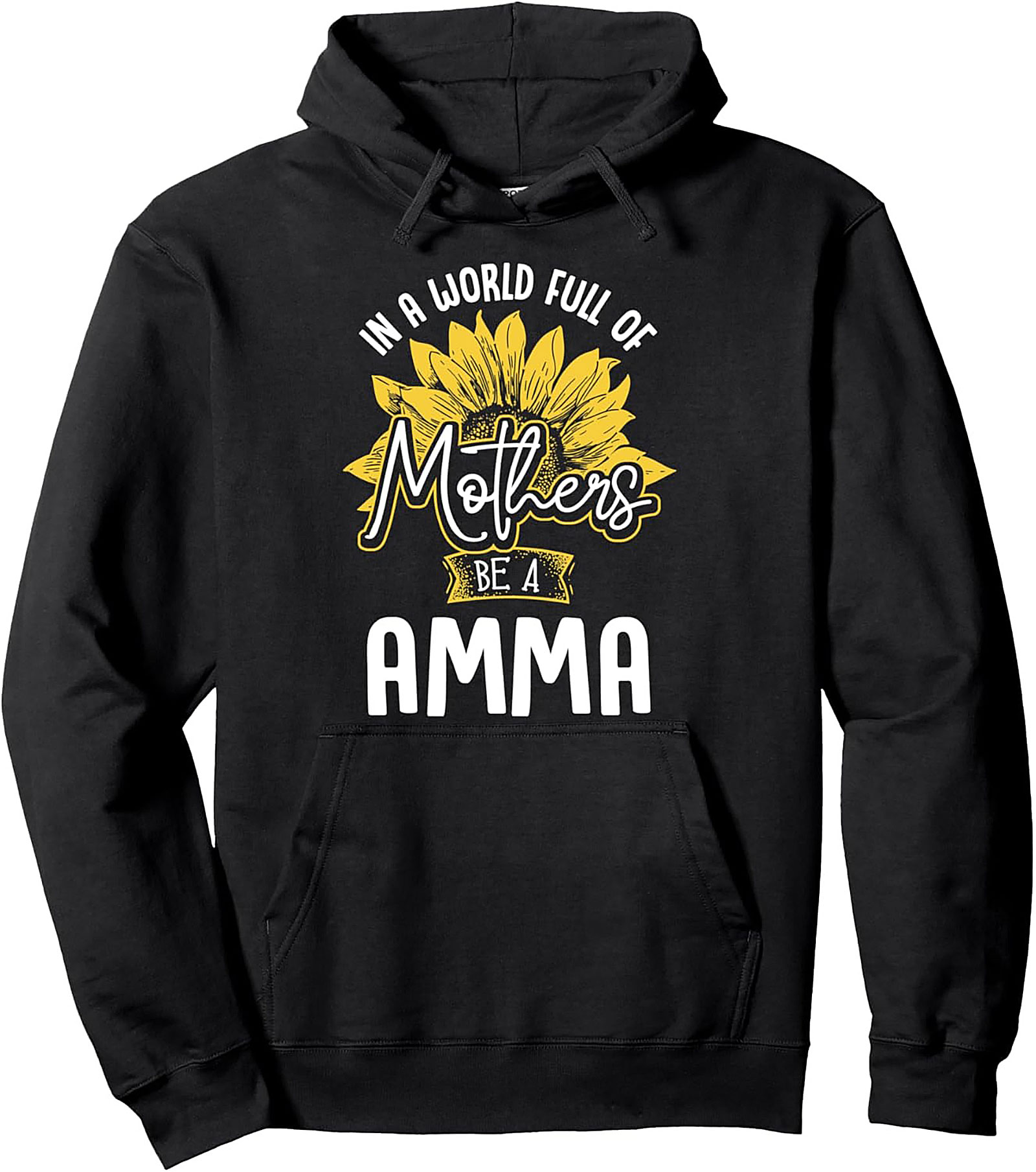  Amma Sunflower Hoodie Cozy Graphic Pullover for Moms
