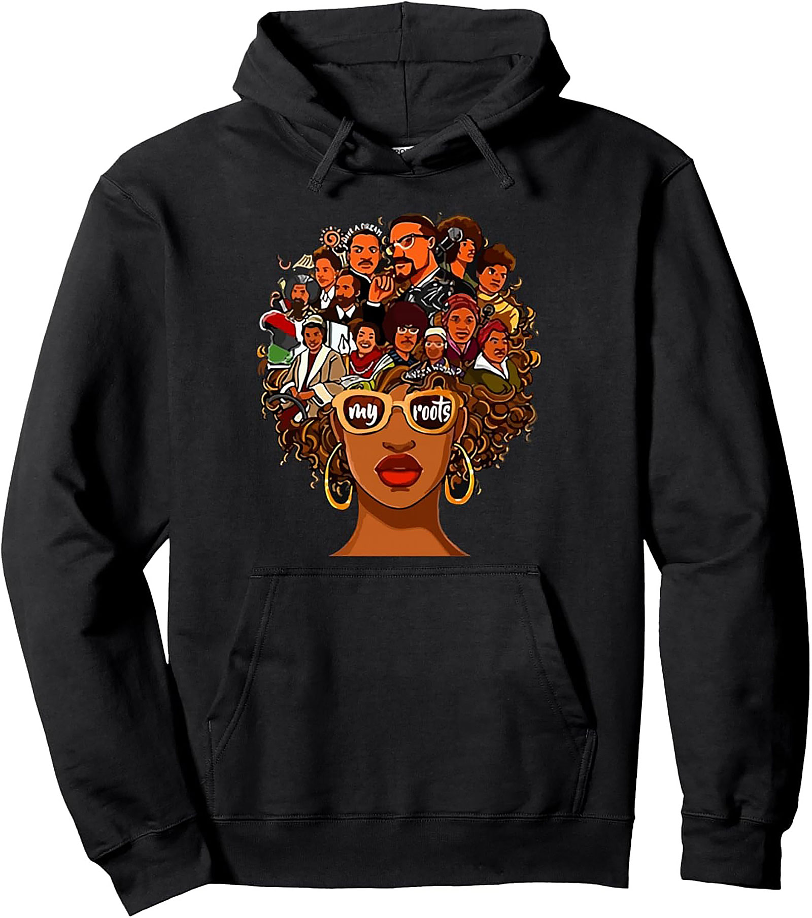 Black History Roots Graphic Hoodie Afro Heritage Pullover