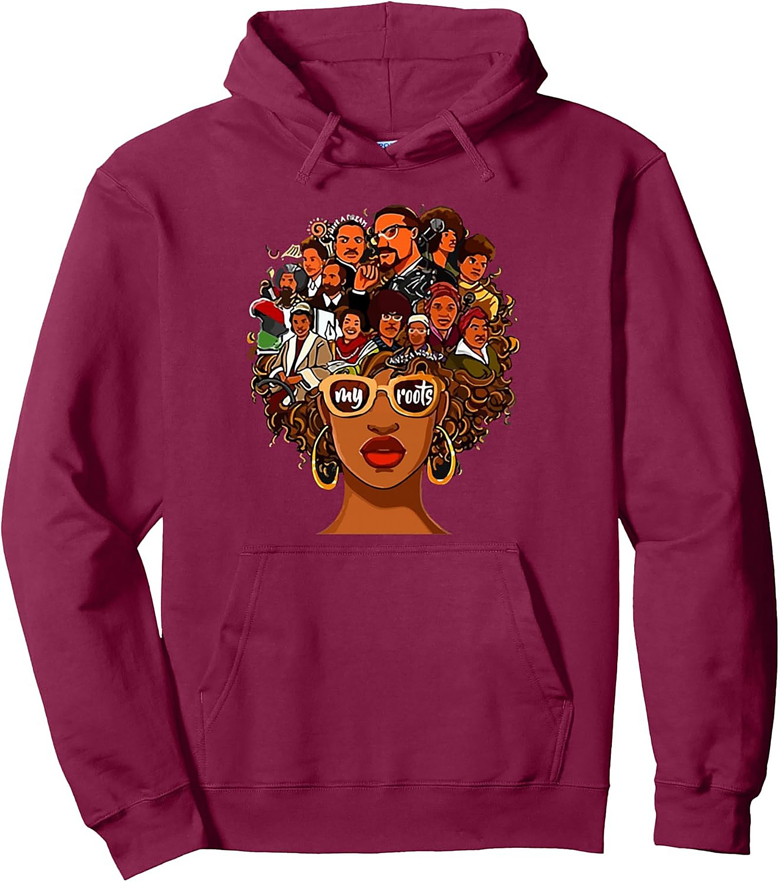 Black History Roots Graphic Hoodie Afro Heritage Pullover